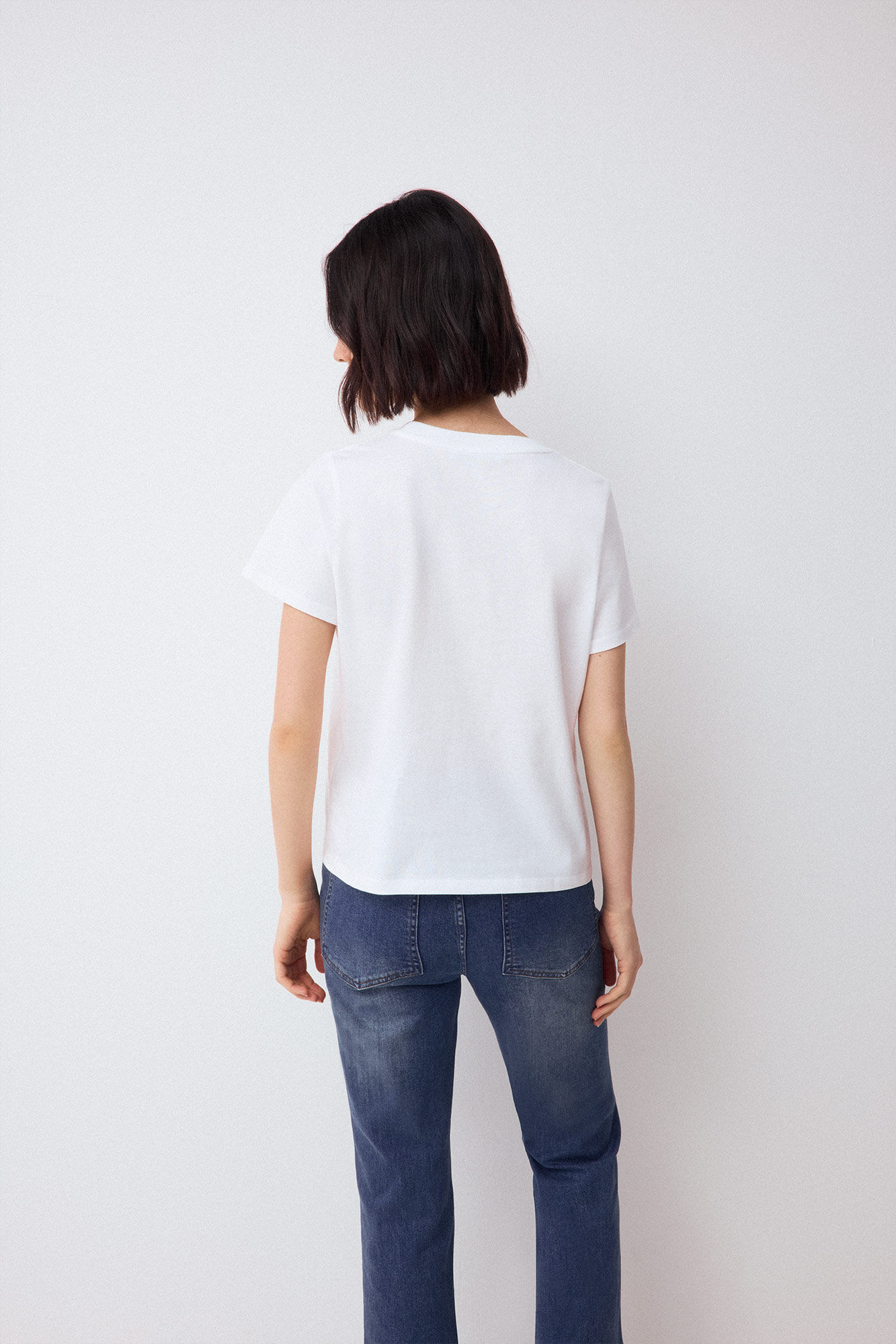 Pedro del Hierro Short sleeve T-shirt with pocket and chain detail White