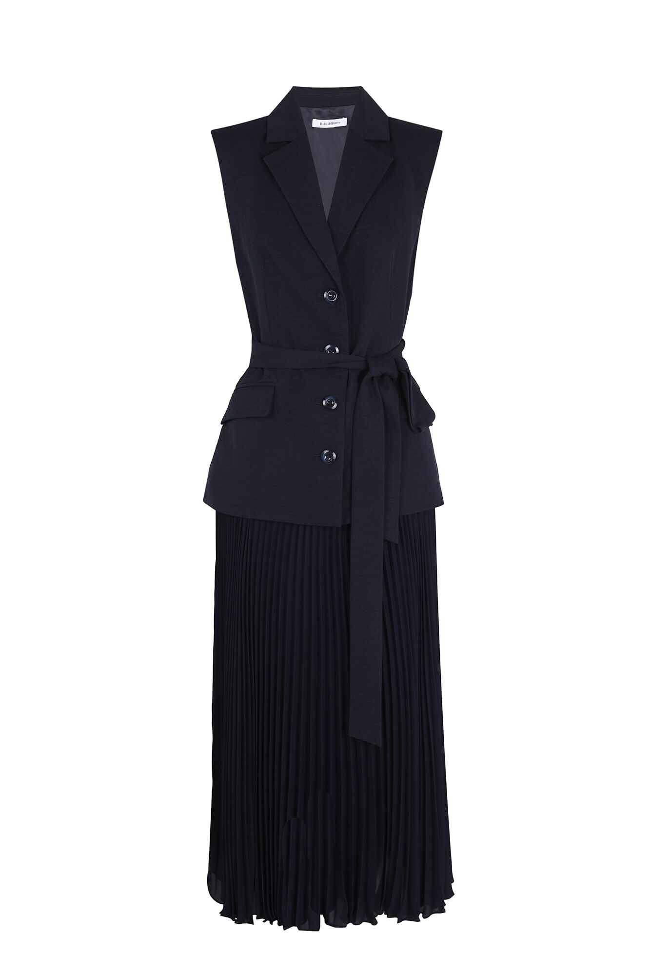 Pedro del Hierro Tailored pleated dress Blue