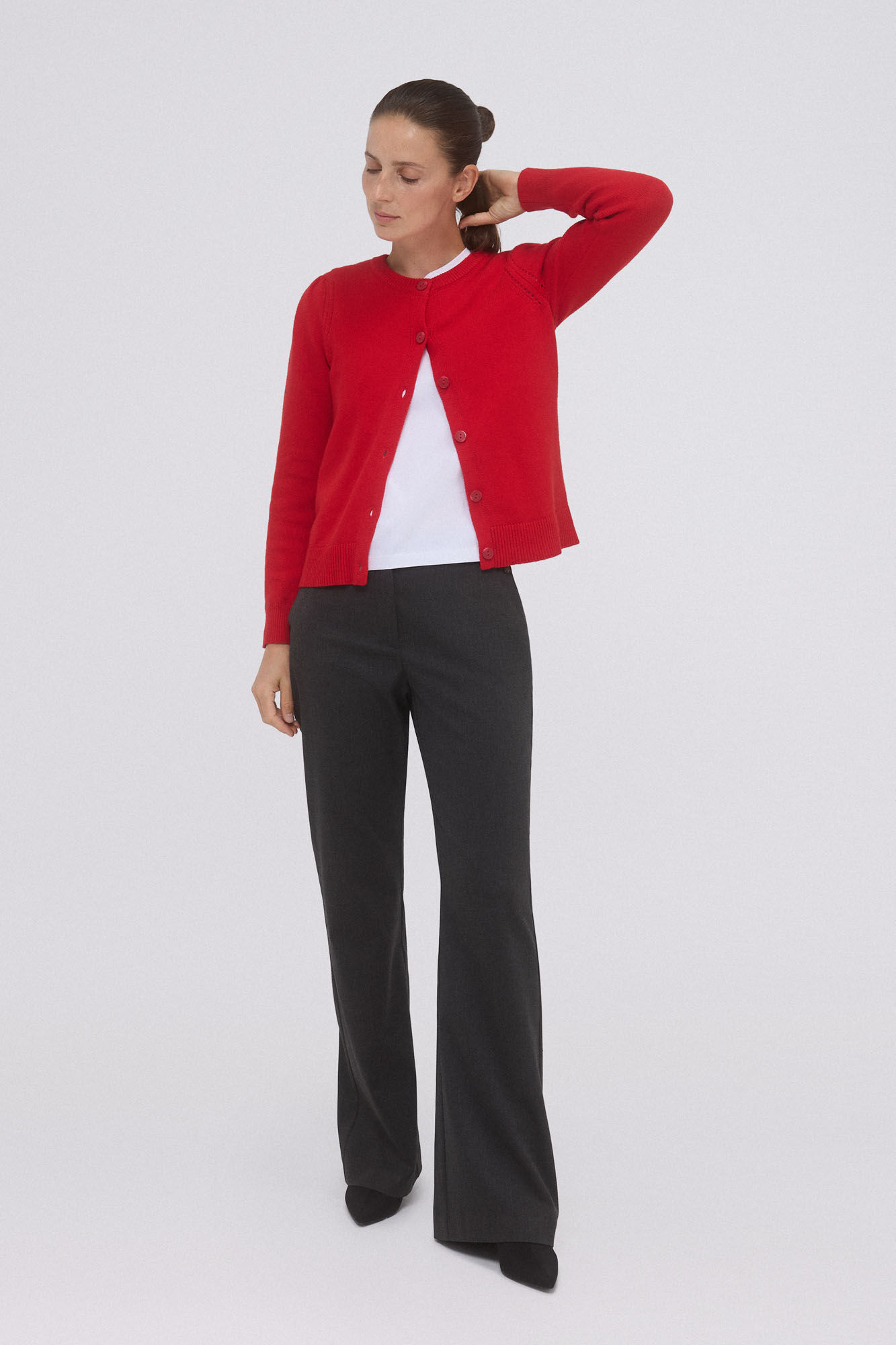 Pedro del Hierro Chaqueta de punto corta frunces Naranja