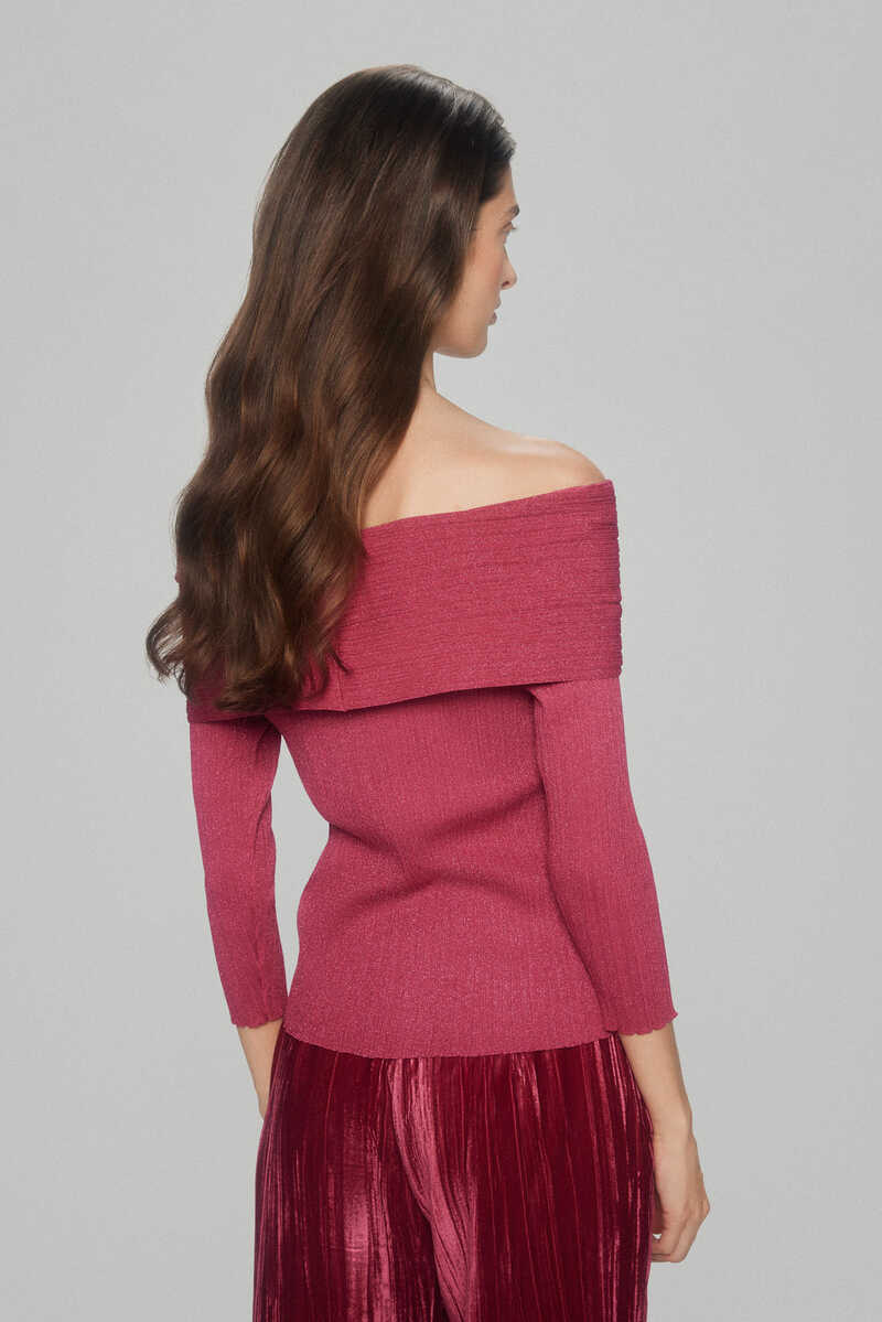 Pedro del Hierro jersey canale offshoulder Pink