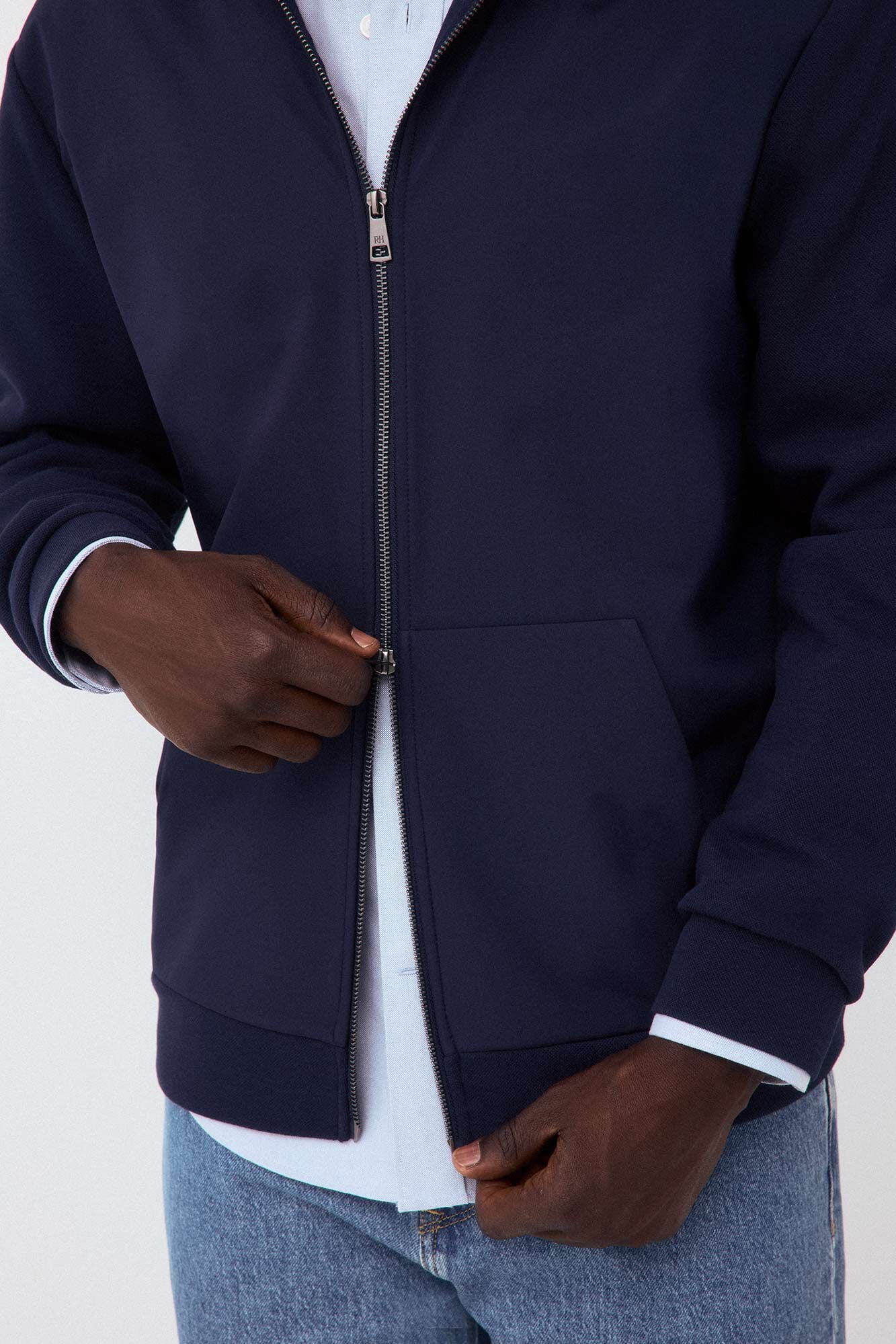 Pedro del Hierro Hooded technical cardigan