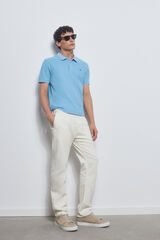 Pedro del Hierro Slim basic polo shirt with embroidered logo Blue