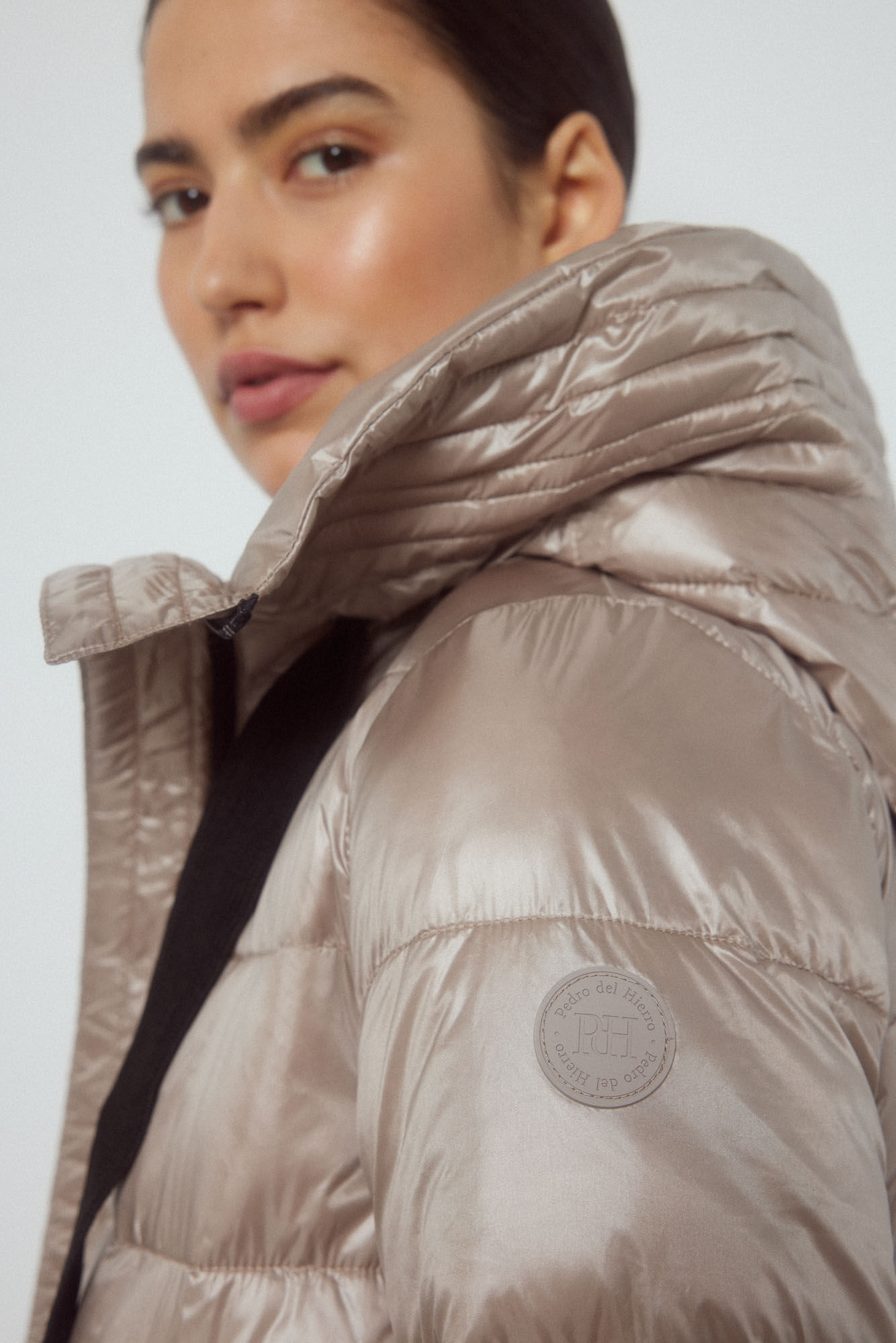 Pedro del Hierro Parka tecnica contrastes Beige