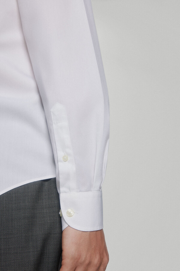 Pedro del Hierro Plain poplin dress shirt, non-iron + anti-stain White