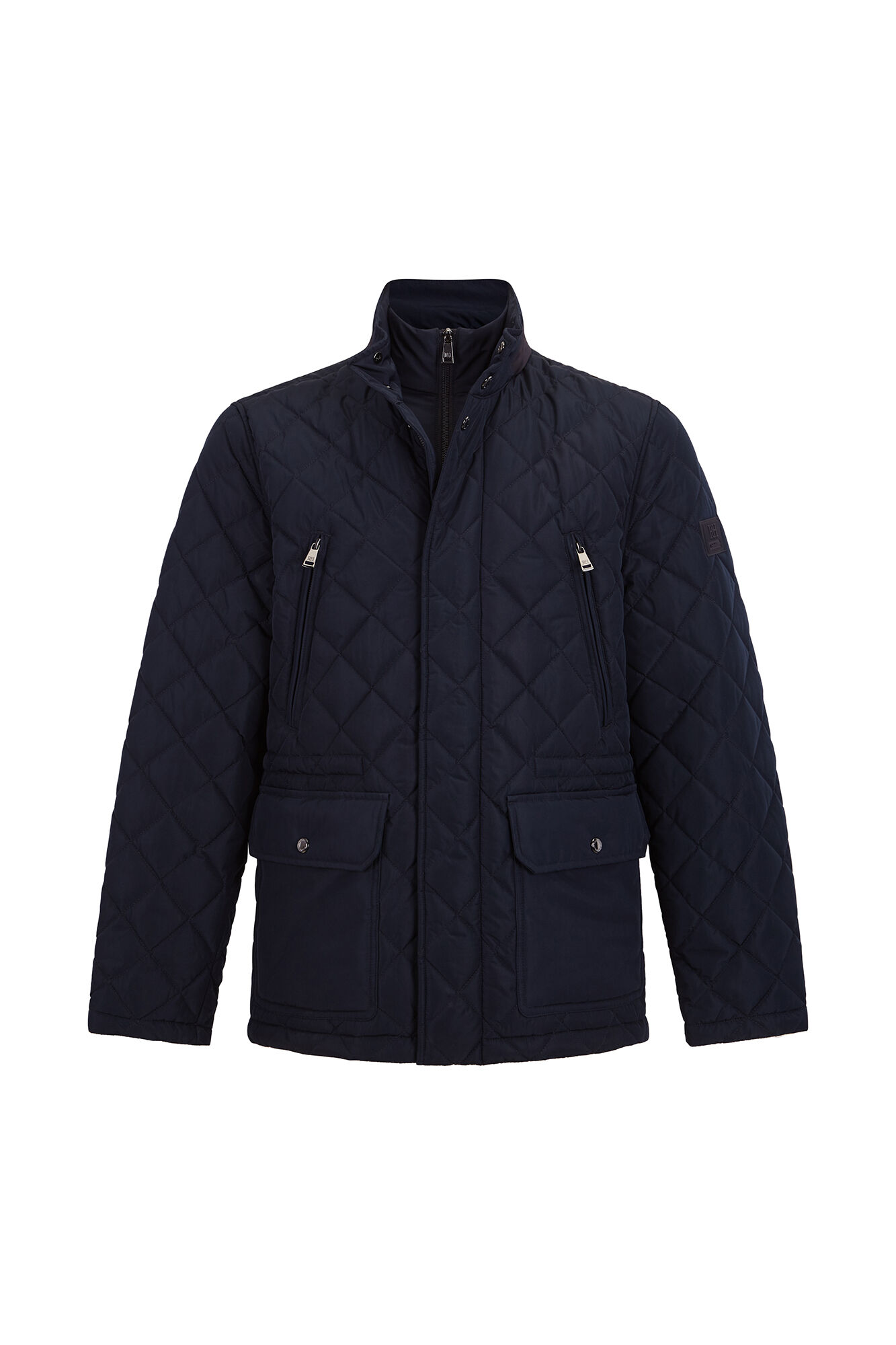 Pedro del Hierro Diamond-patterned quilted jacket Blue