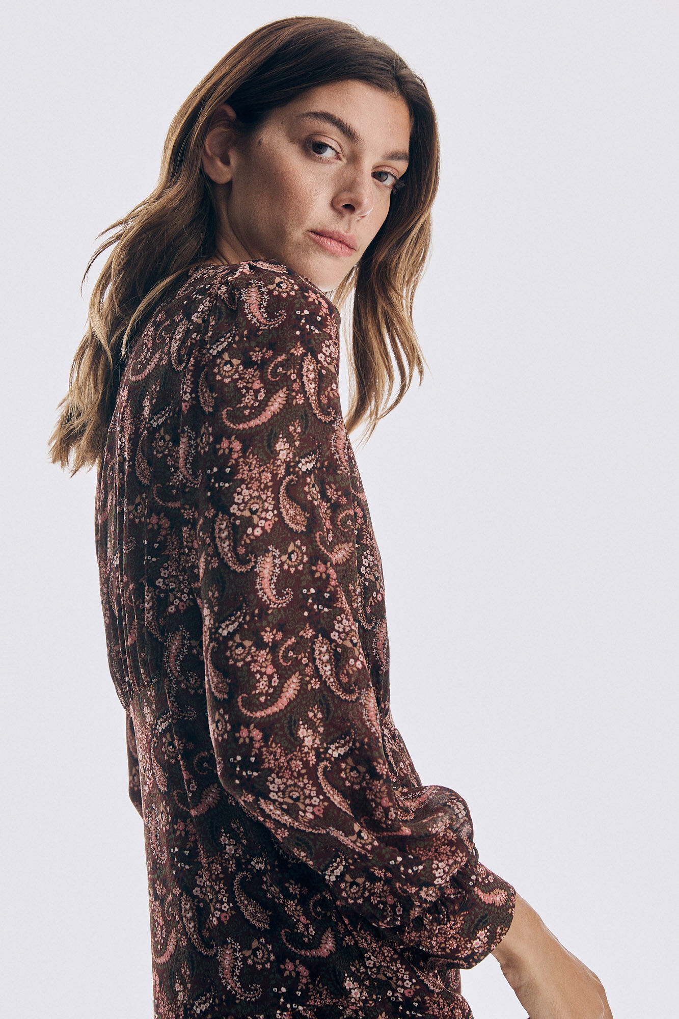 Pedro del Hierro Flowing printed dress Burgundy
