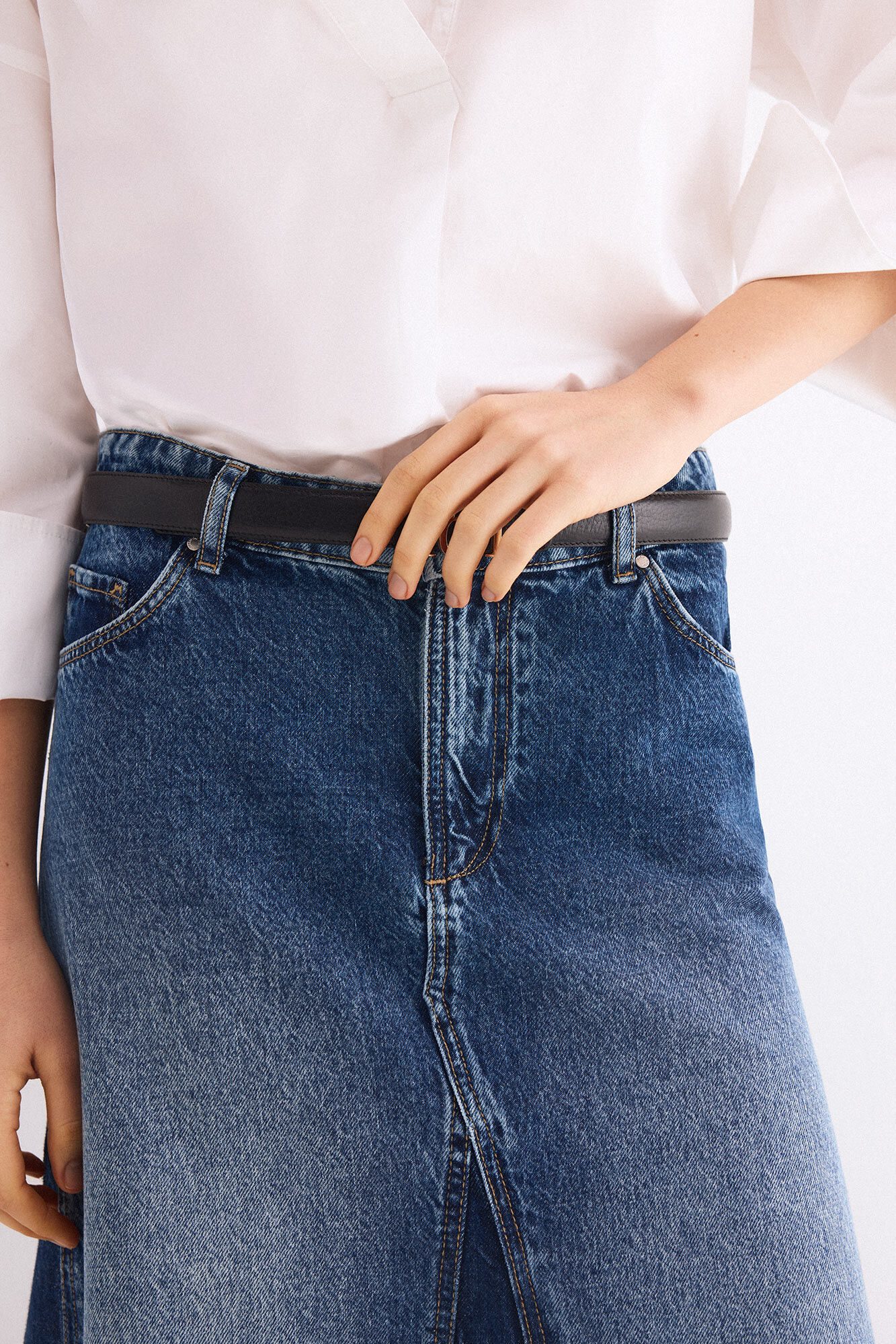 Pedro del Hierro Denim A-line skirt Blue