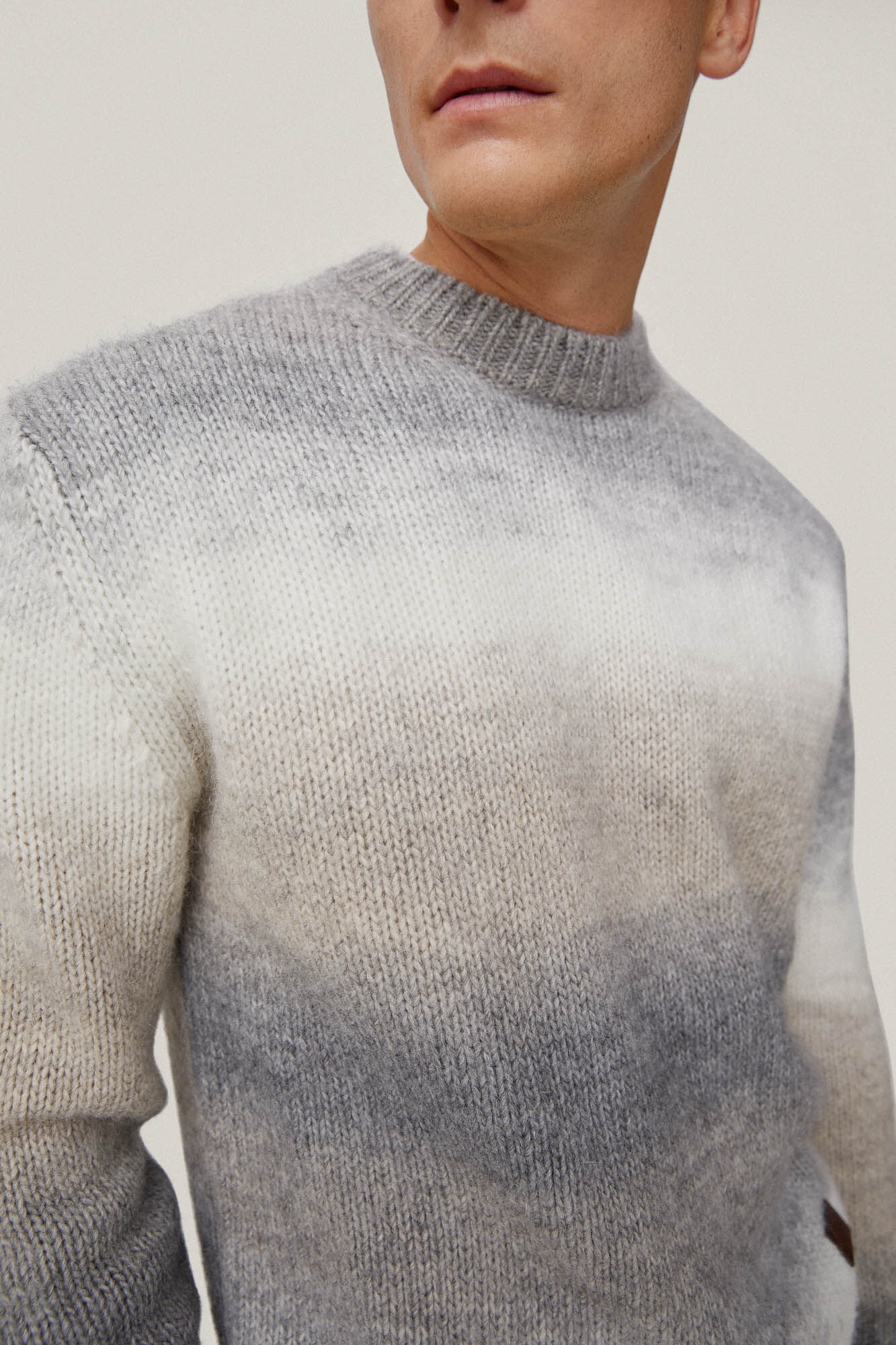 Pedro del Hierro Jersey color degradado lana-alpaca cuello redondo Gris