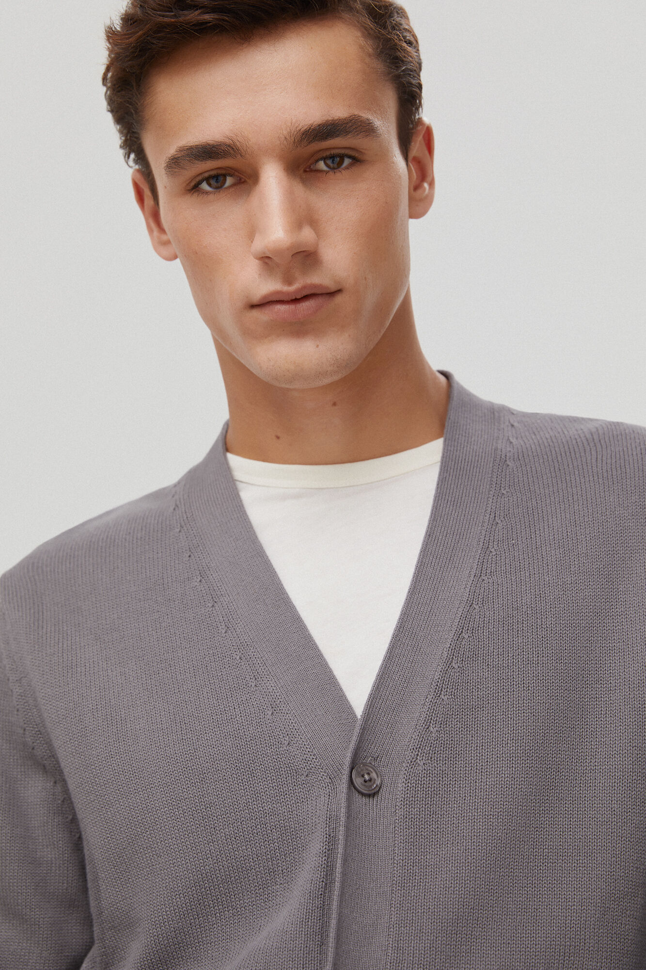 Pedro del Hierro C&aacute;rdigan punto algod&oacute;n Gris