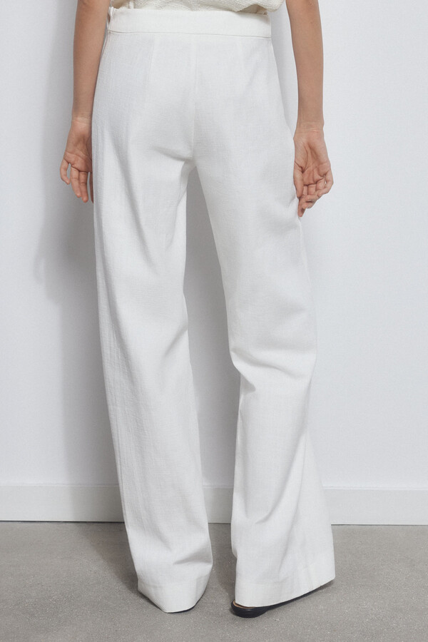 Pedro del Hierro High-rise buttoned trousers Beige
