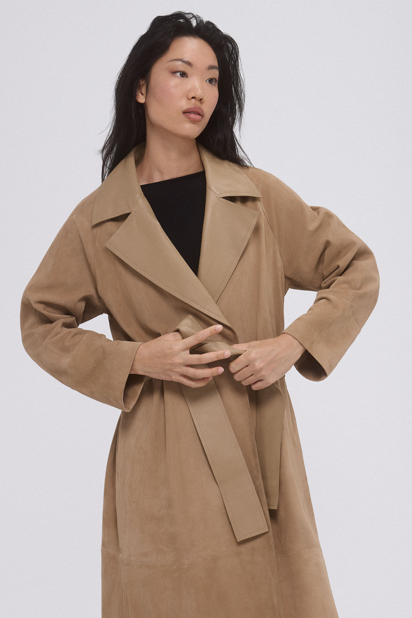 Pedro del Hierro leather trench Brown