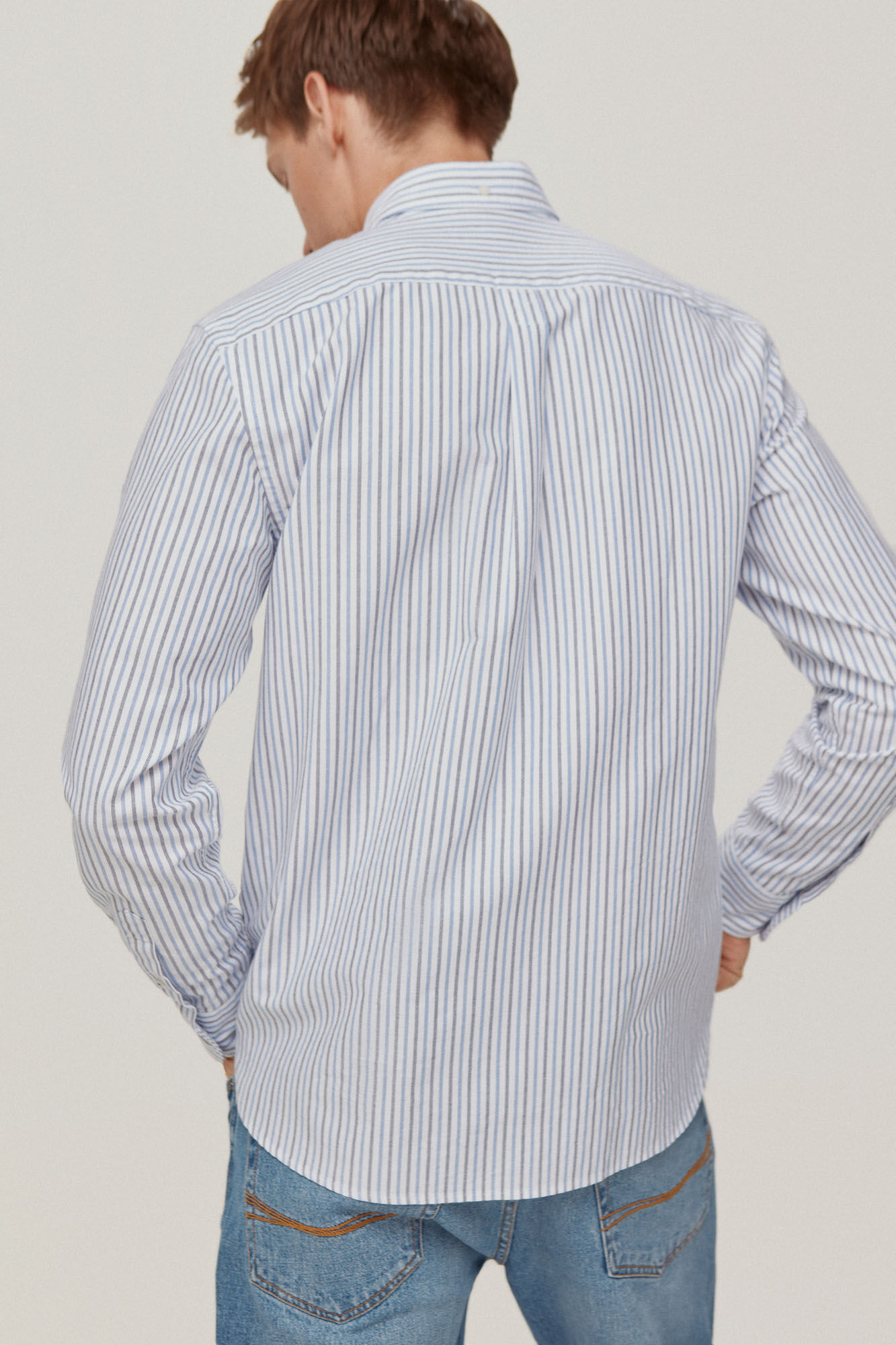 Pedro del Hierro Oxford stripe shirt Blue