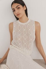 Pedro del Hierro jersey-knit top with openwork structure parade White