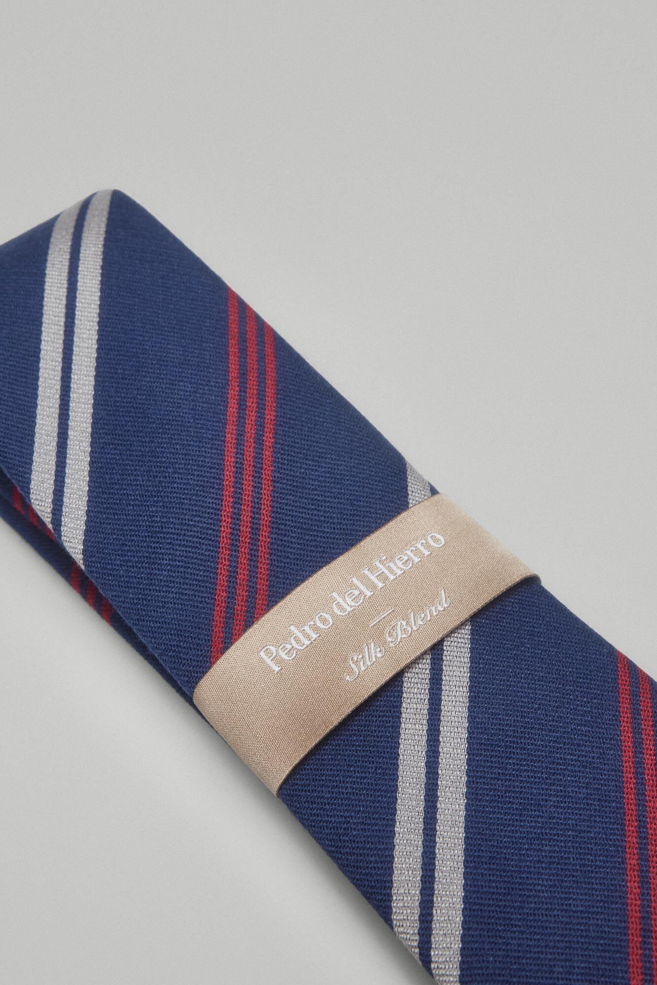 Pedro del Hierro Natural silk tie Blue