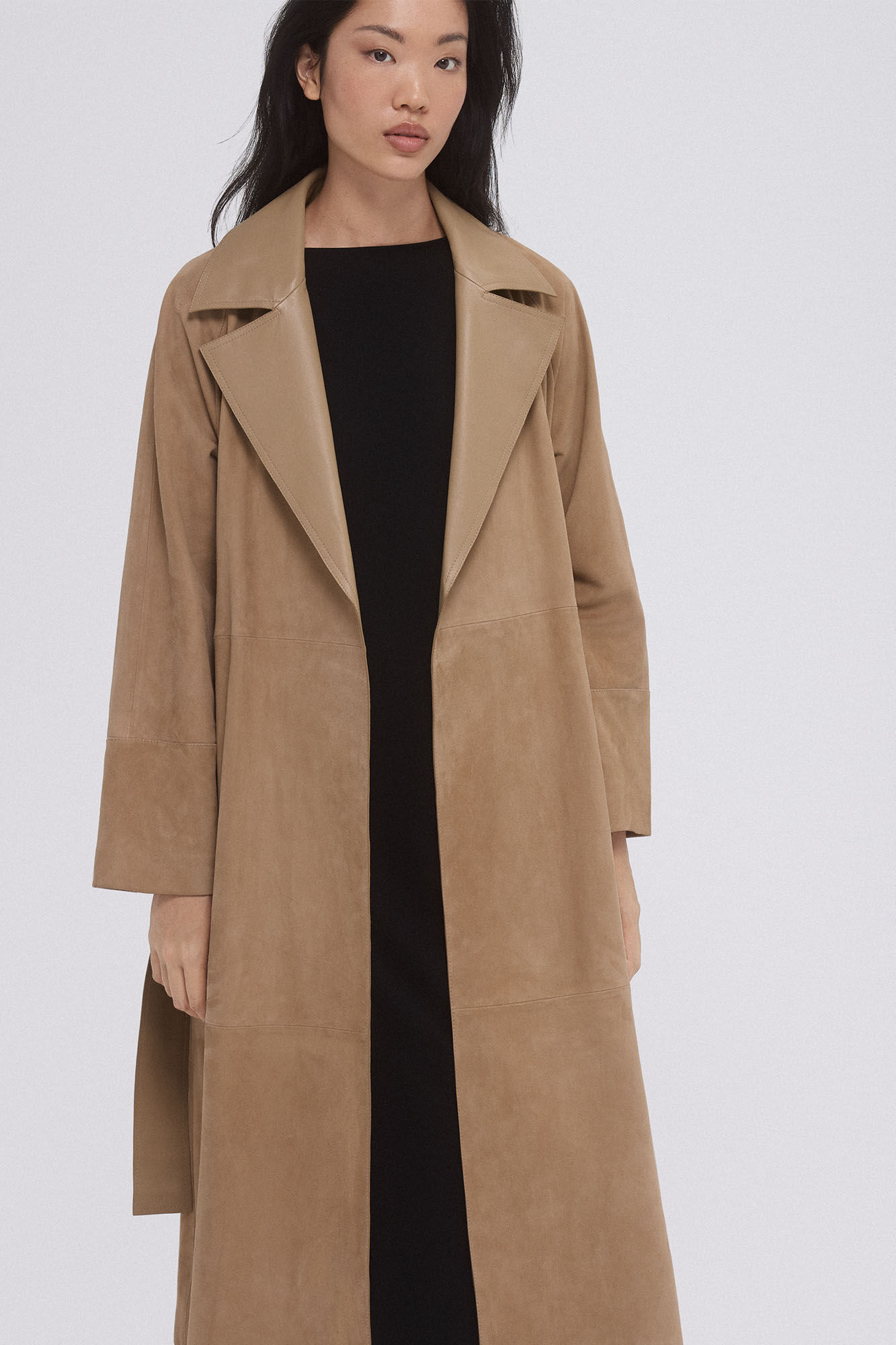 Pedro del Hierro leather trench Brown