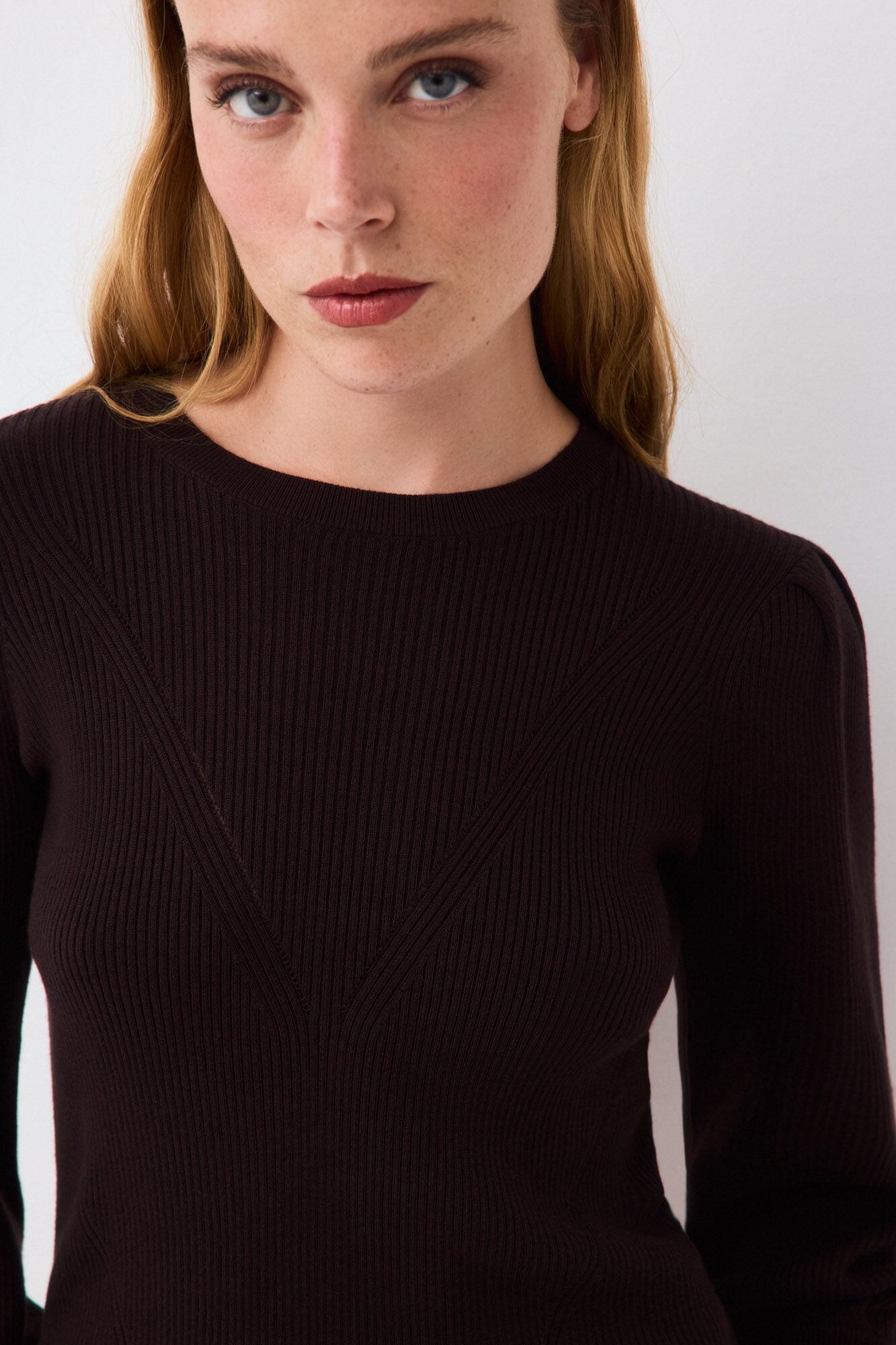 Pedro del Hierro Puffed sleeve ribbed jumper
