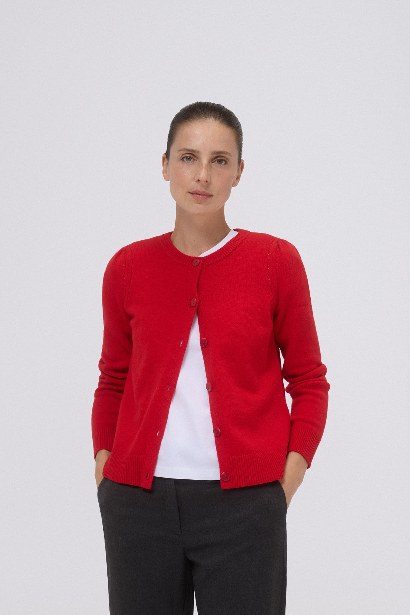 Pedro del Hierro Chaqueta de punto corta frunces Naranja