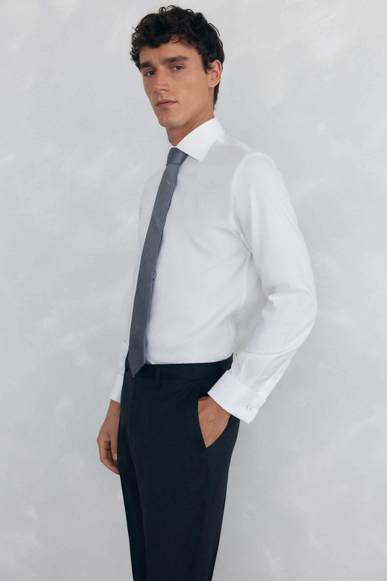 Pedro del Hierro Camisa com abotoaduras, n&atilde;o passa a ferro e &eacute; resistente a manchas Branco