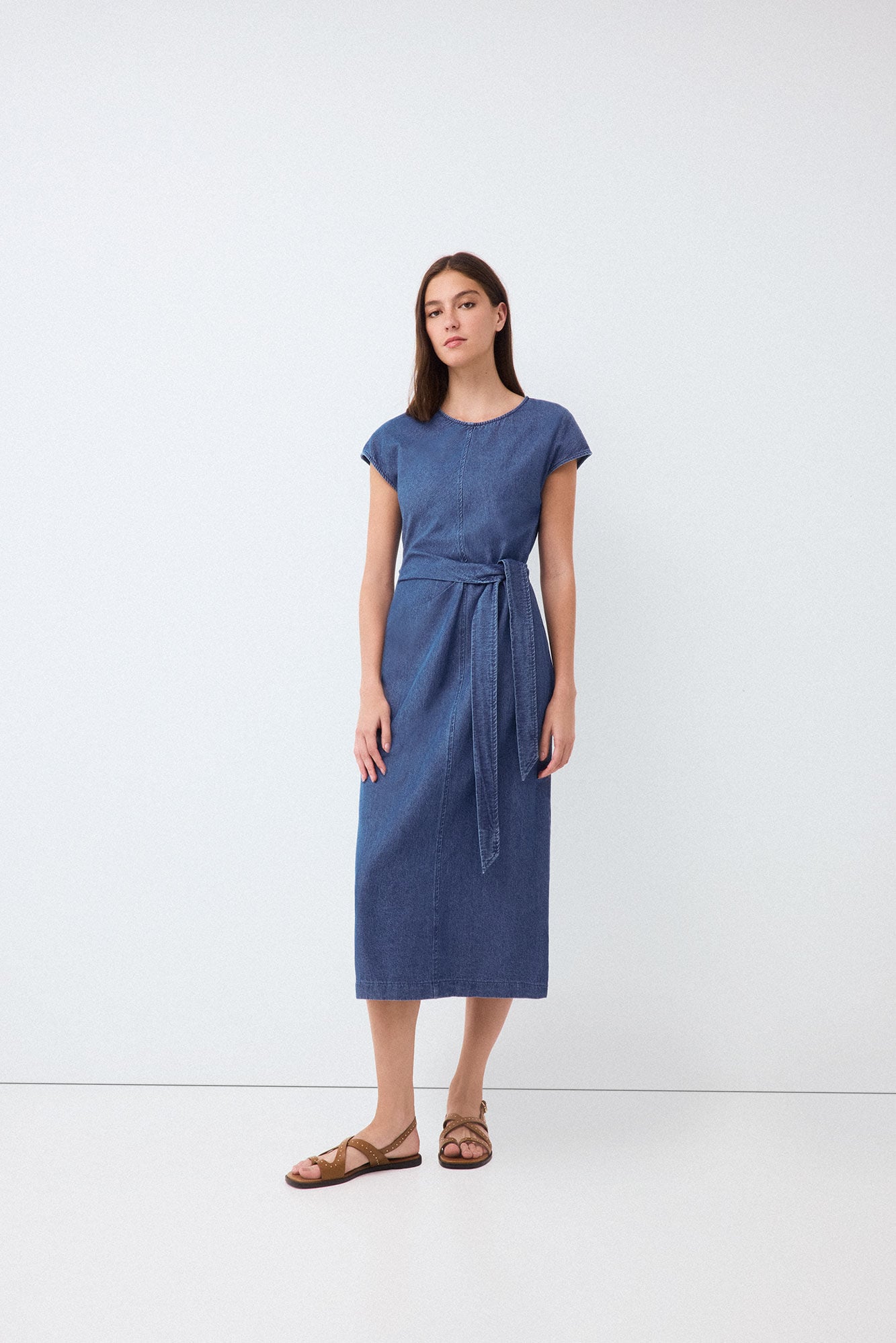 Pedro del Hierro Vestido nudo denim Azul