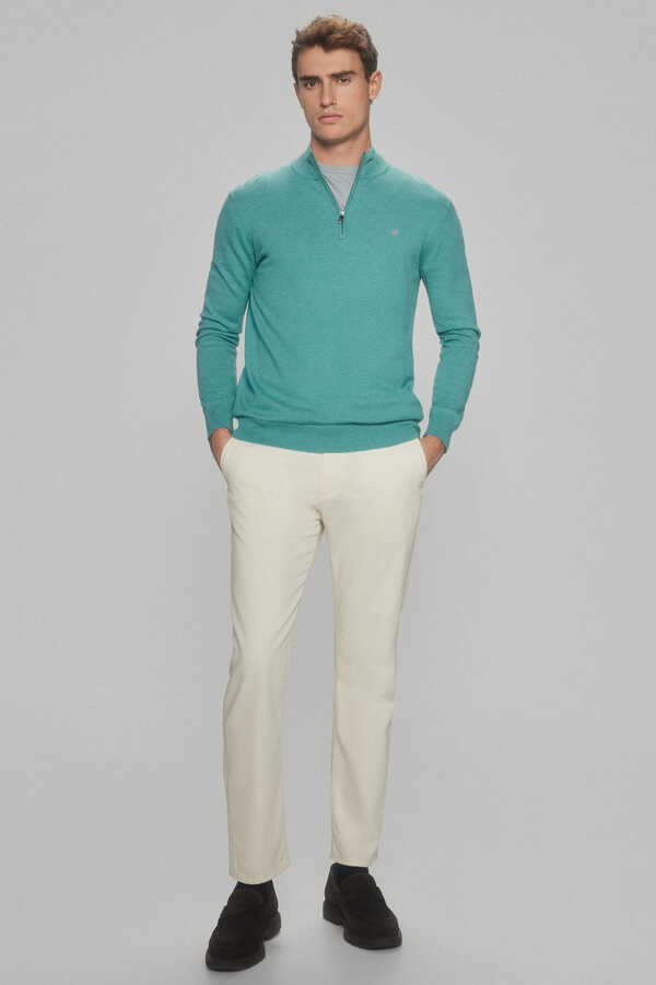Pedro del Hierro Cotton/silk/cashmere half-zip jumper Blue