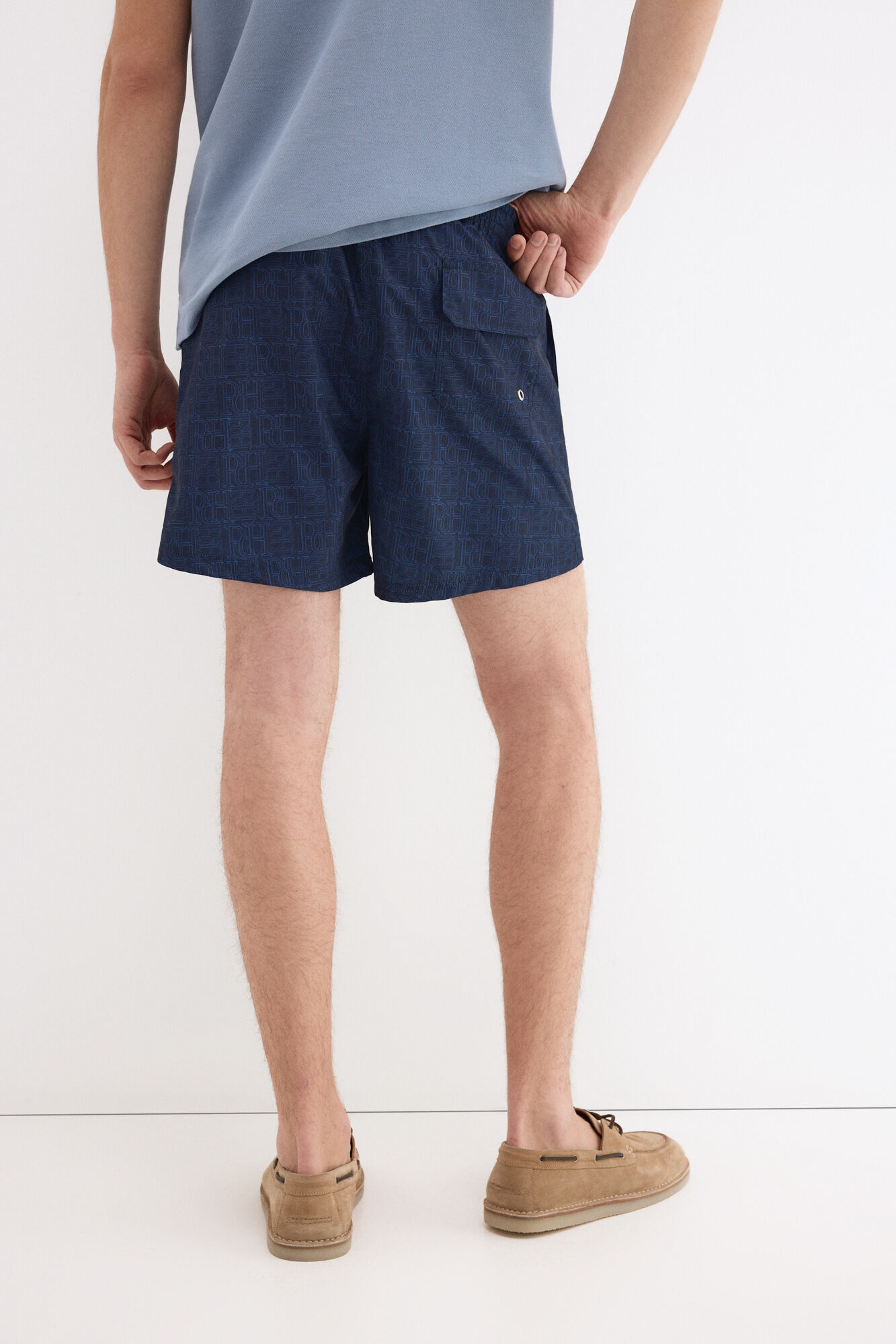 Pedro del Hierro Logo print swimwear Blue