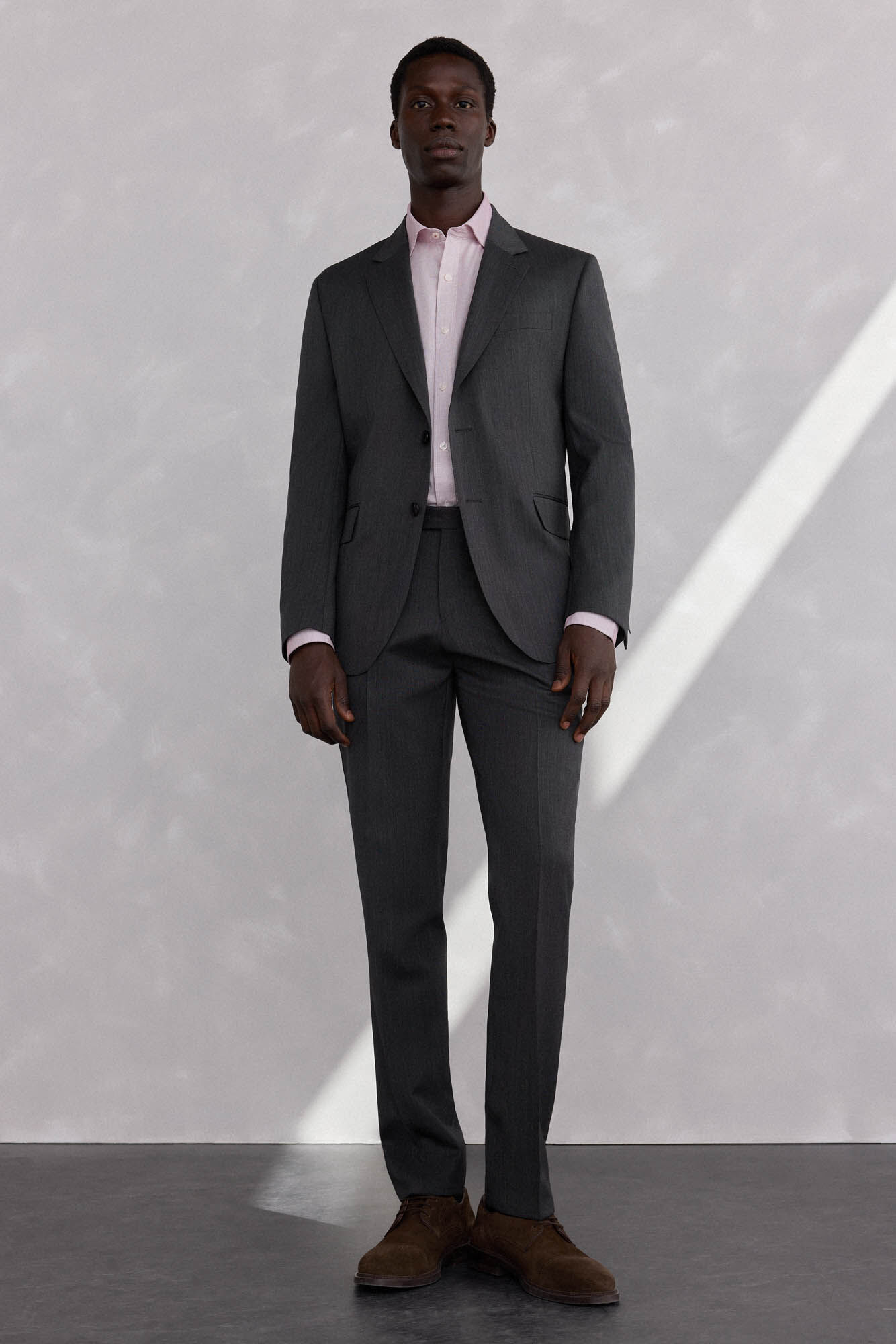 Pedro del Hierro Grey bi-stretch slim fit structured trousers