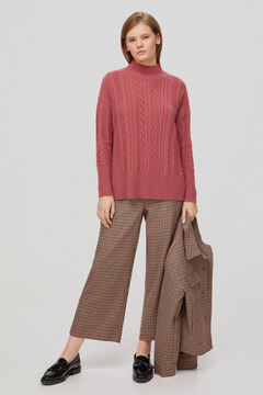 Pedro del Hierro Oversize cable-knit jumper Pink