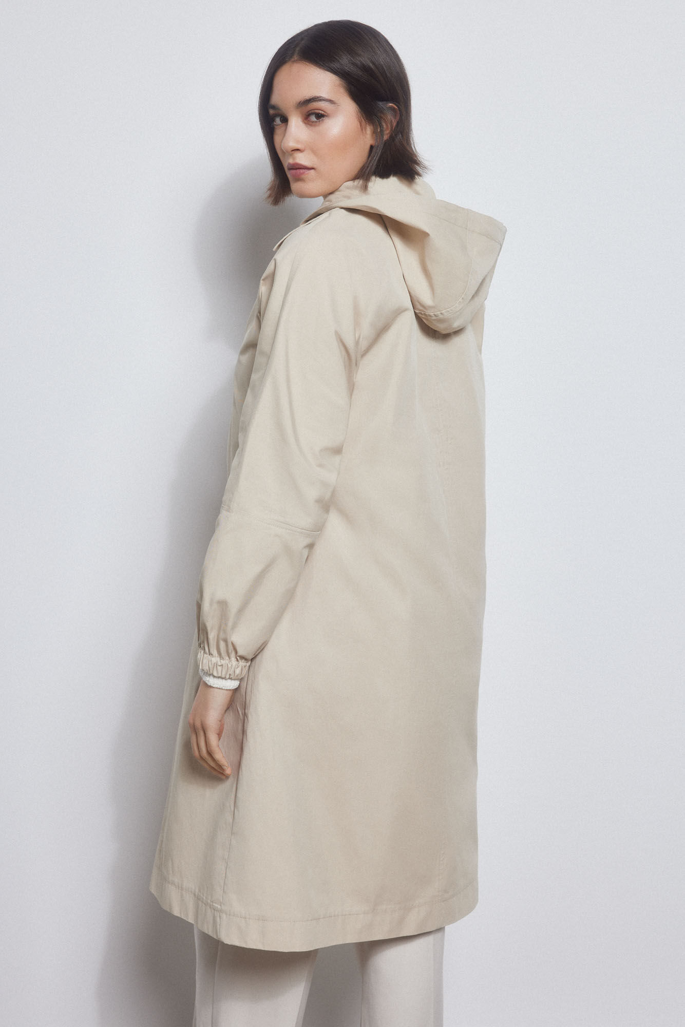Pedro del Hierro Parka algodon capucha Beige