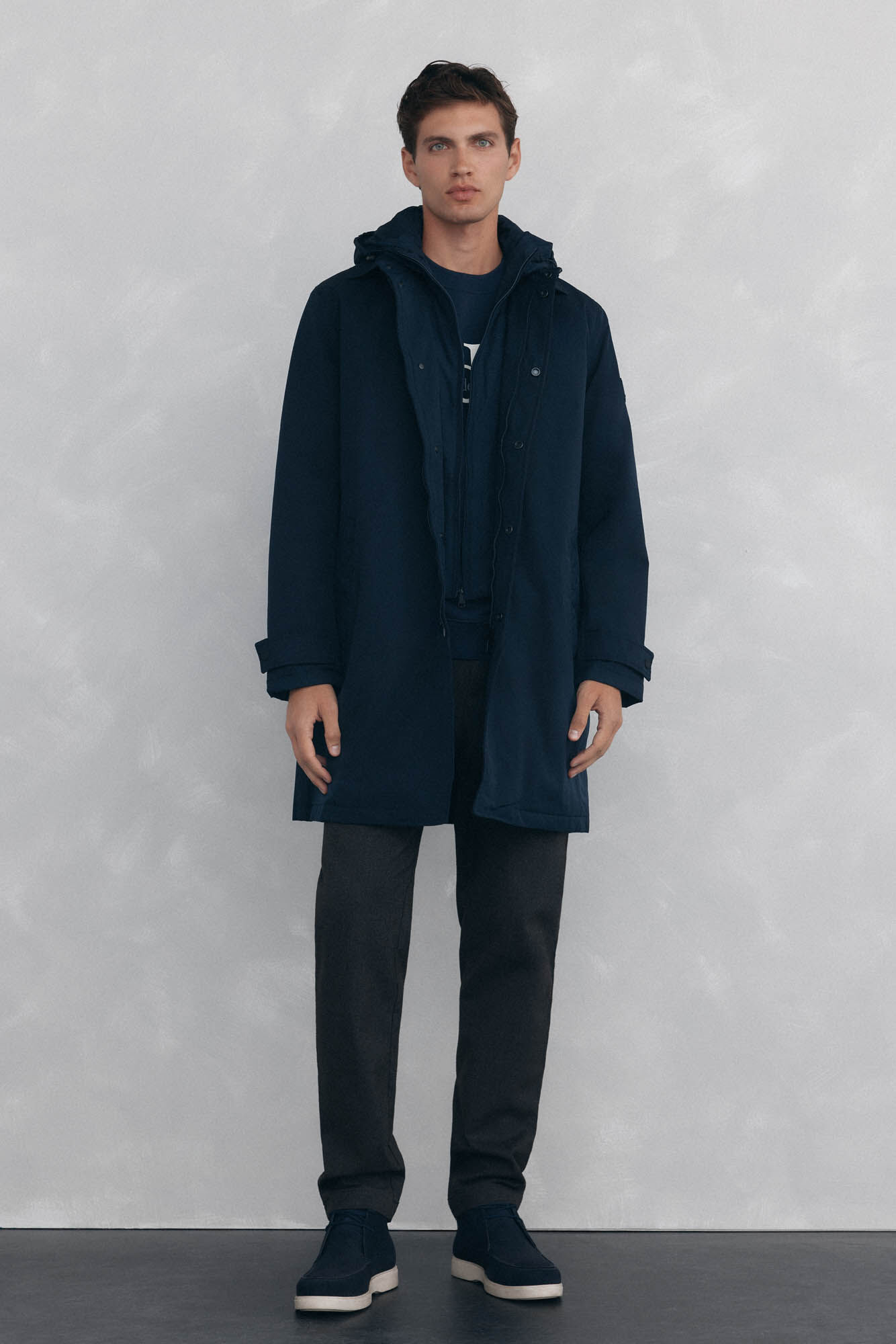Pedro del Hierro removable lining coat Blue