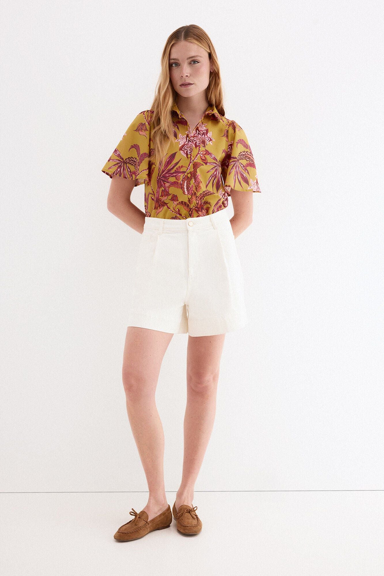 Pedro del Hierro Printed short sleeve shirt Yellow