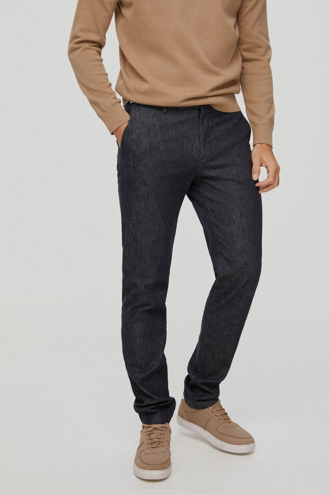 Pedro del Hierro Regular fit denim chinos Blue
