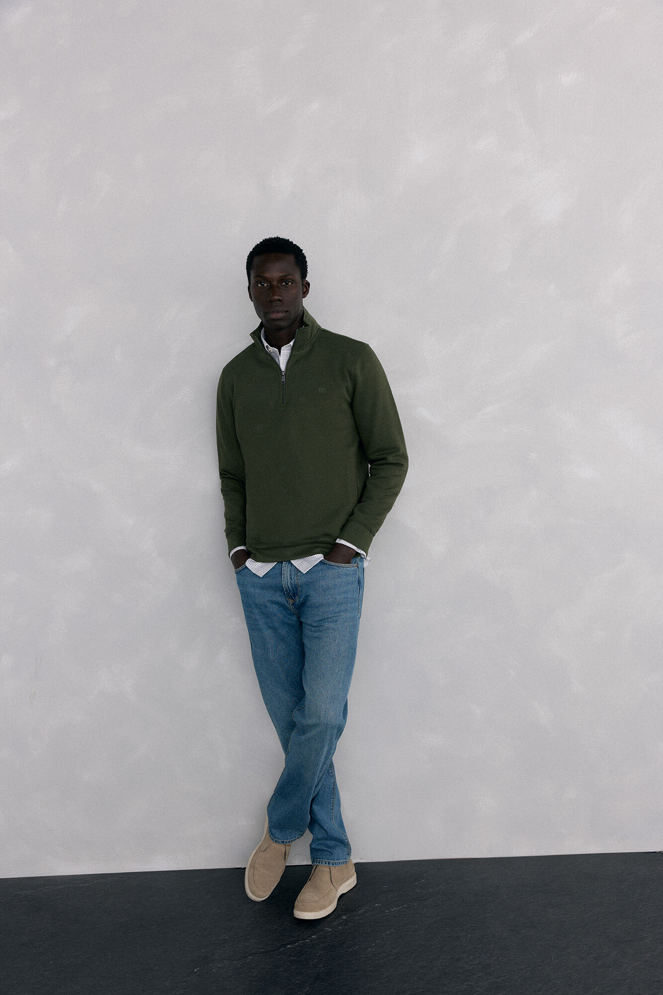 Pedro del Hierro Zip-neck sweatshirt Green