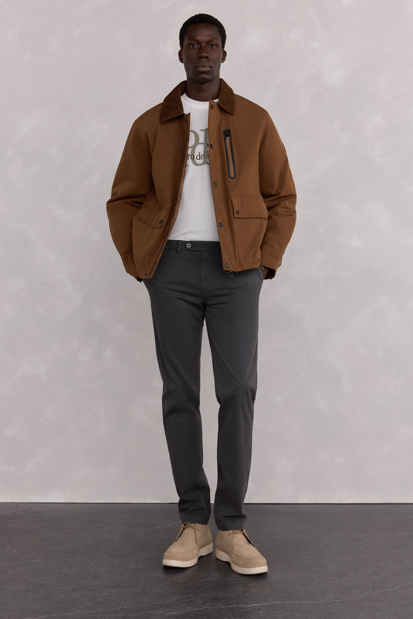 Pedro del Hierro Premium slim fit chinos pants Grey