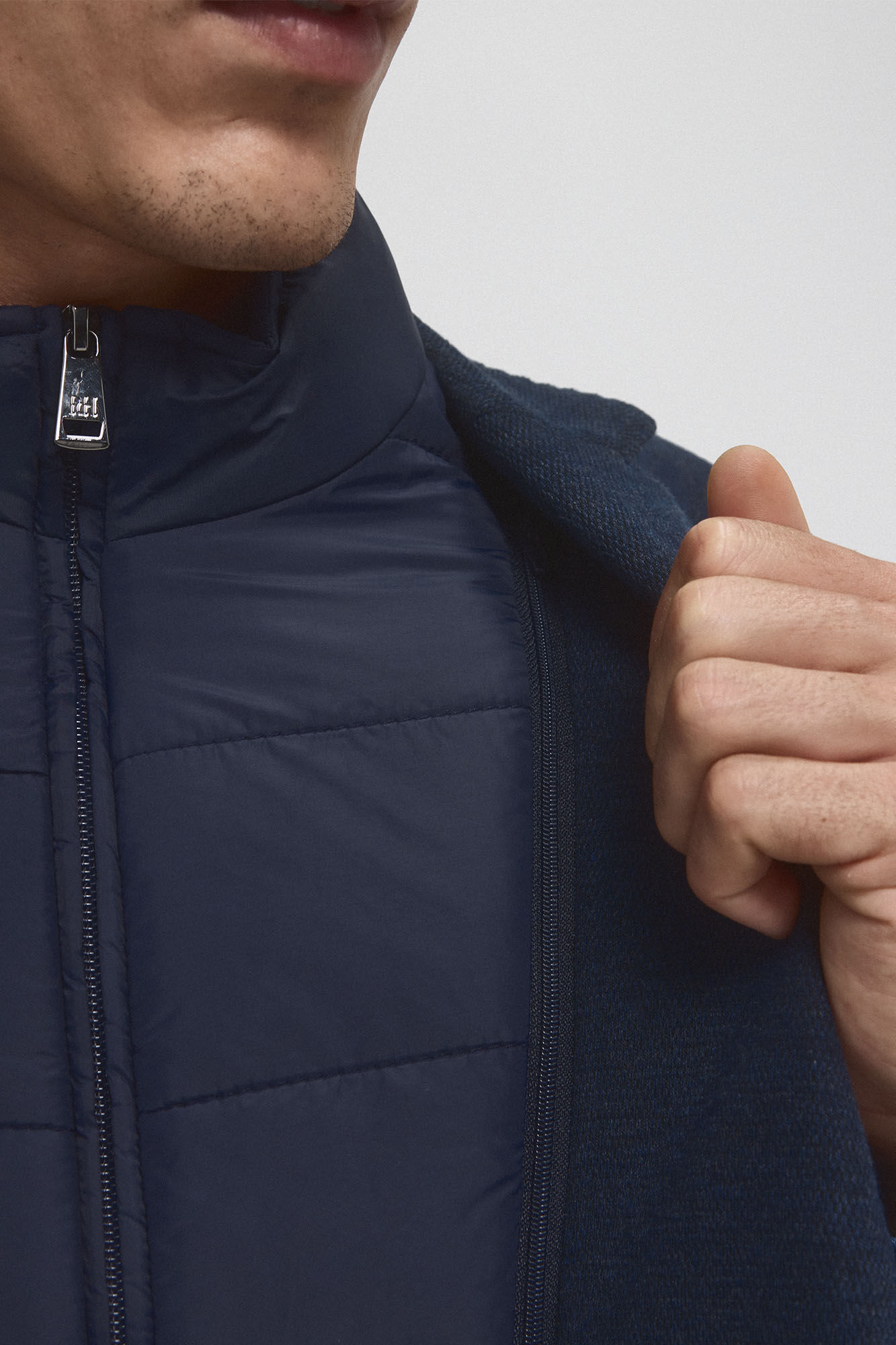 Pedro del Hierro Americana de punto con desmontable Azul