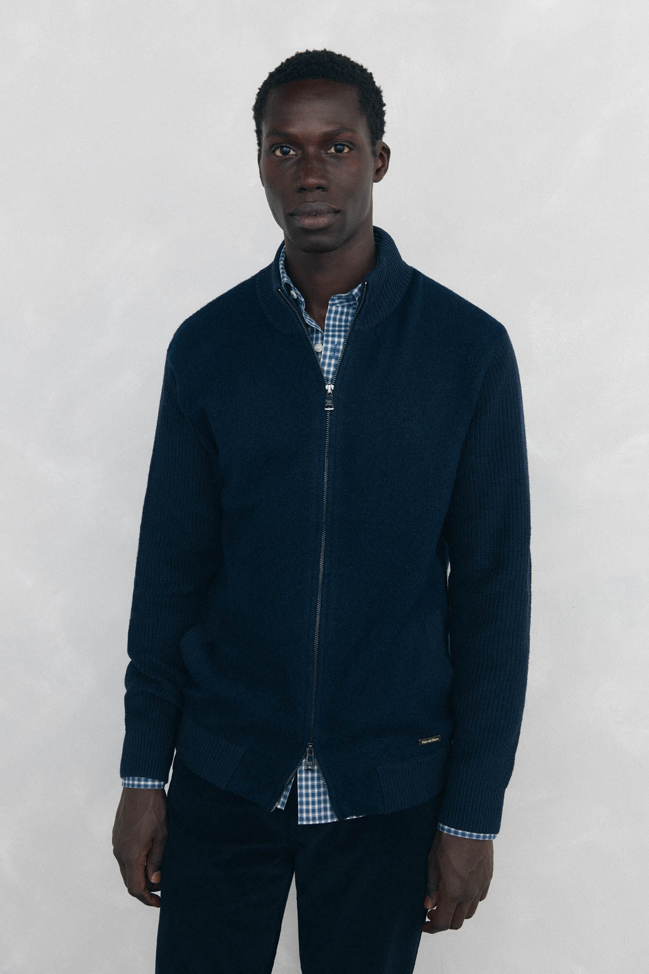 Pedro del Hierro Premium Christmas cotton cardigan with zip fastening fastening