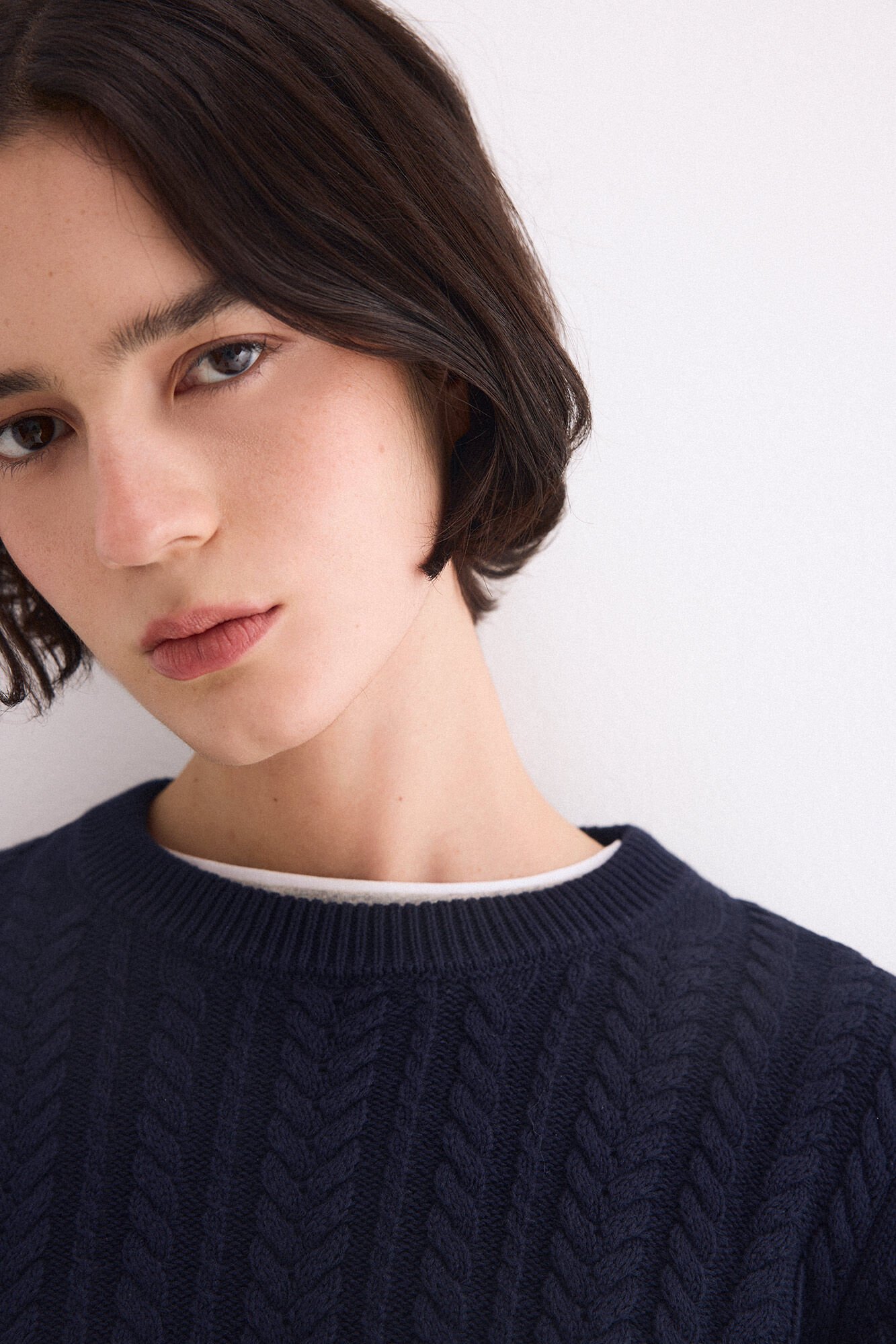 Pedro del Hierro Cross-knit cropped jumper