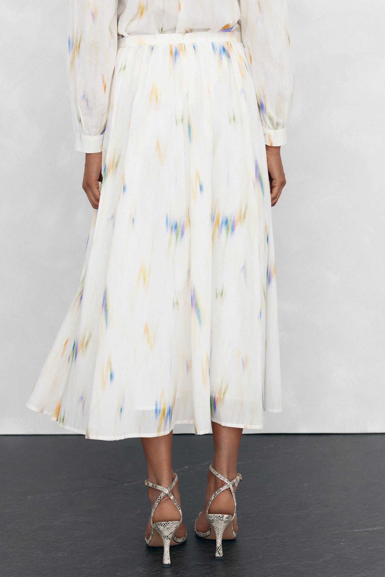 Pedro del Hierro Printed flared midi skirt Several