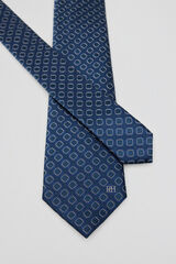 Pedro del Hierro Natural silk tie Blue