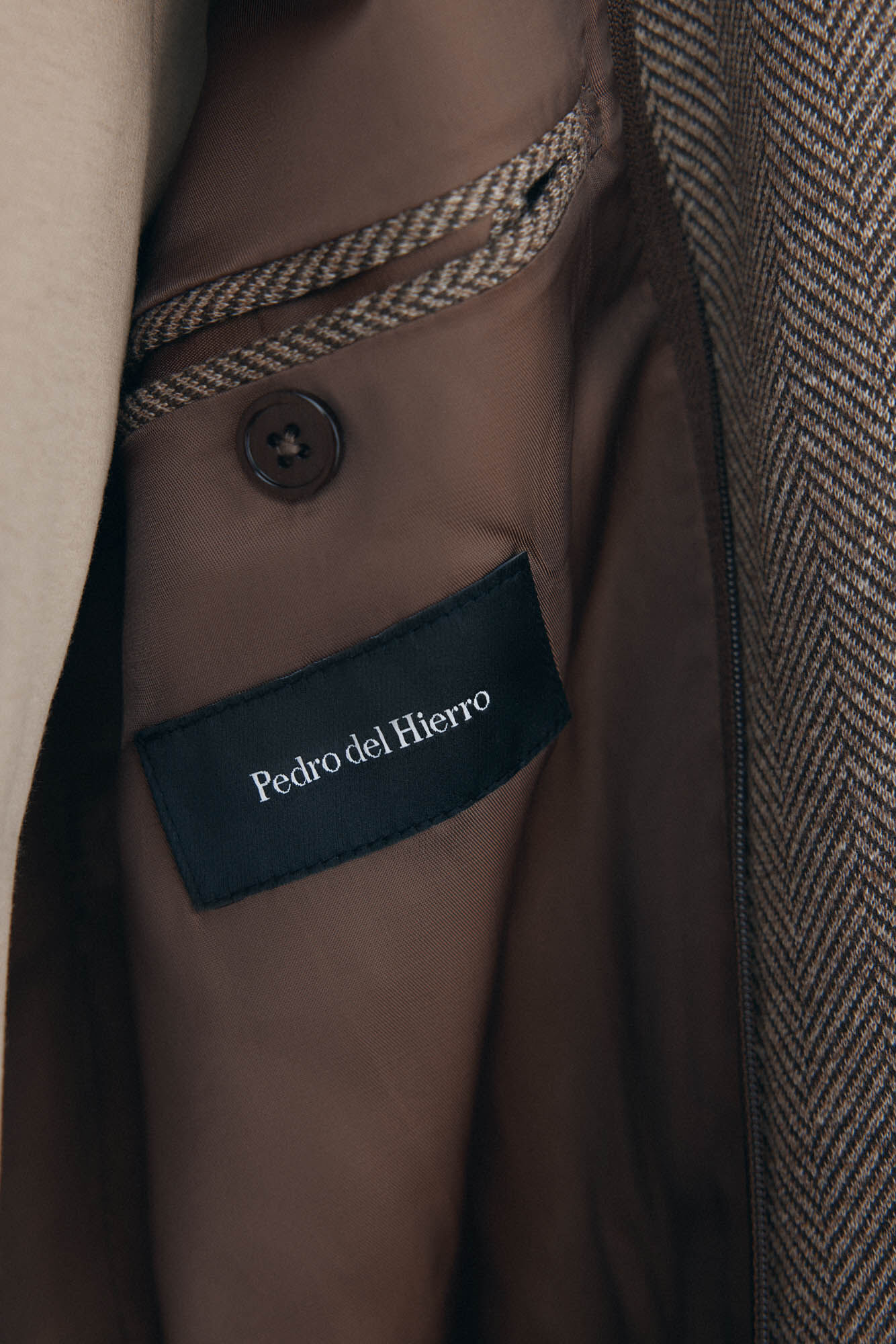 Pedro del Hierro malha de espiga com vistas remov&iacute;veis Marrom