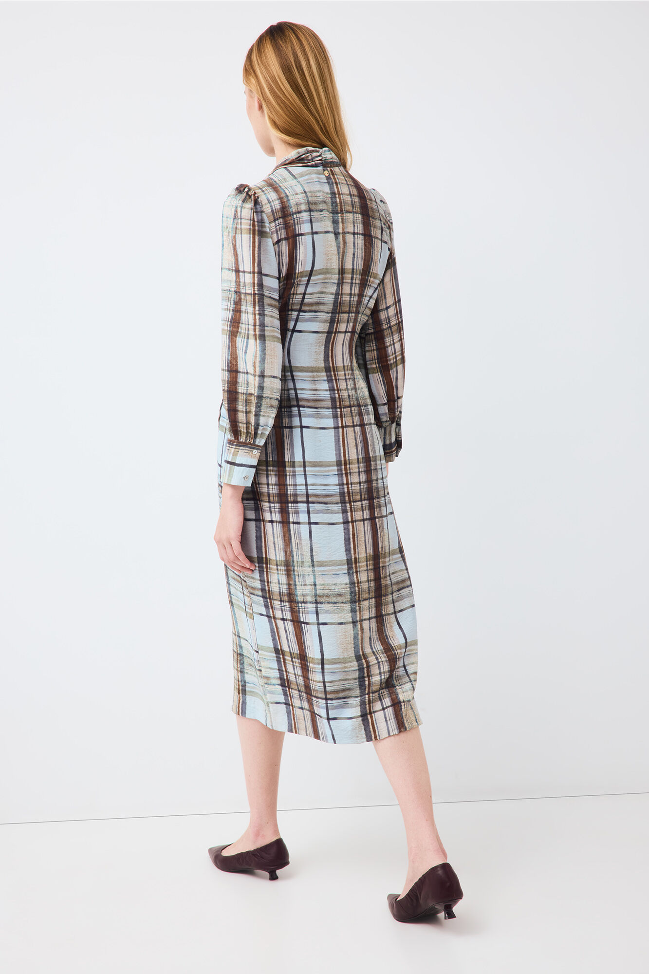 Pedro del Hierro Wrap effect long sleeve dress Blue