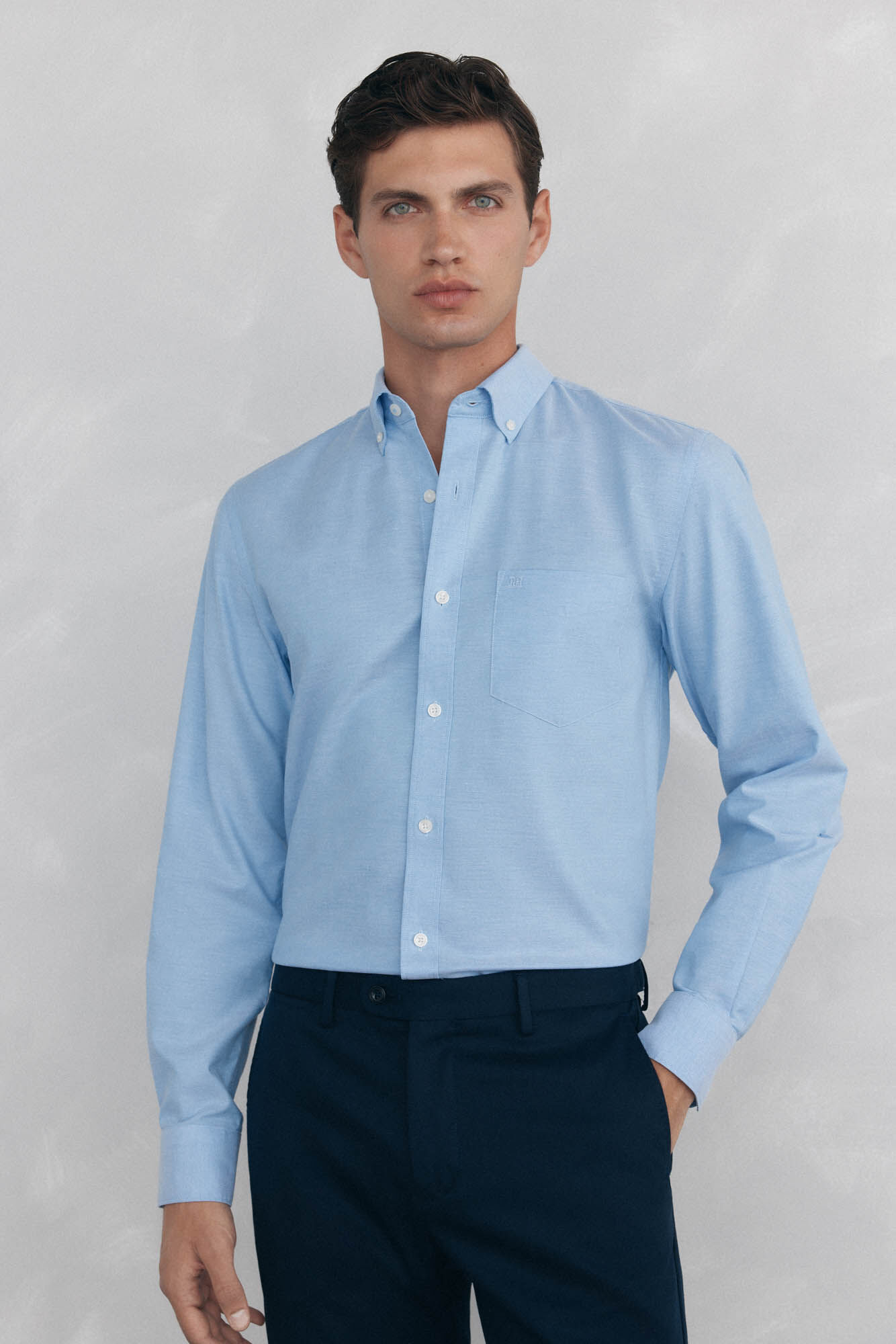 Pedro del Hierro Plain non-iron Oxford shirt