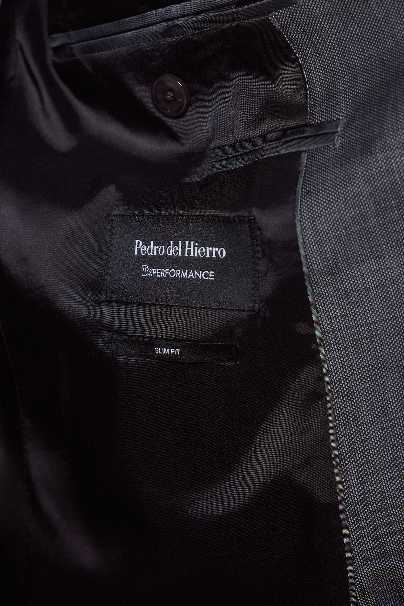 Pedro del Hierro Grey slim fit bi-stretch blazer Grey