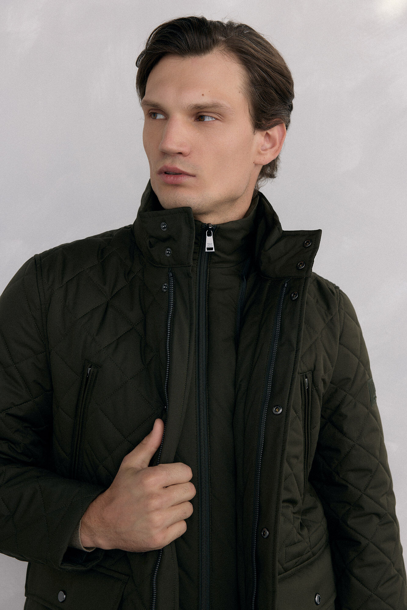 Pedro del Hierro Diamond-patterned quilted jacket