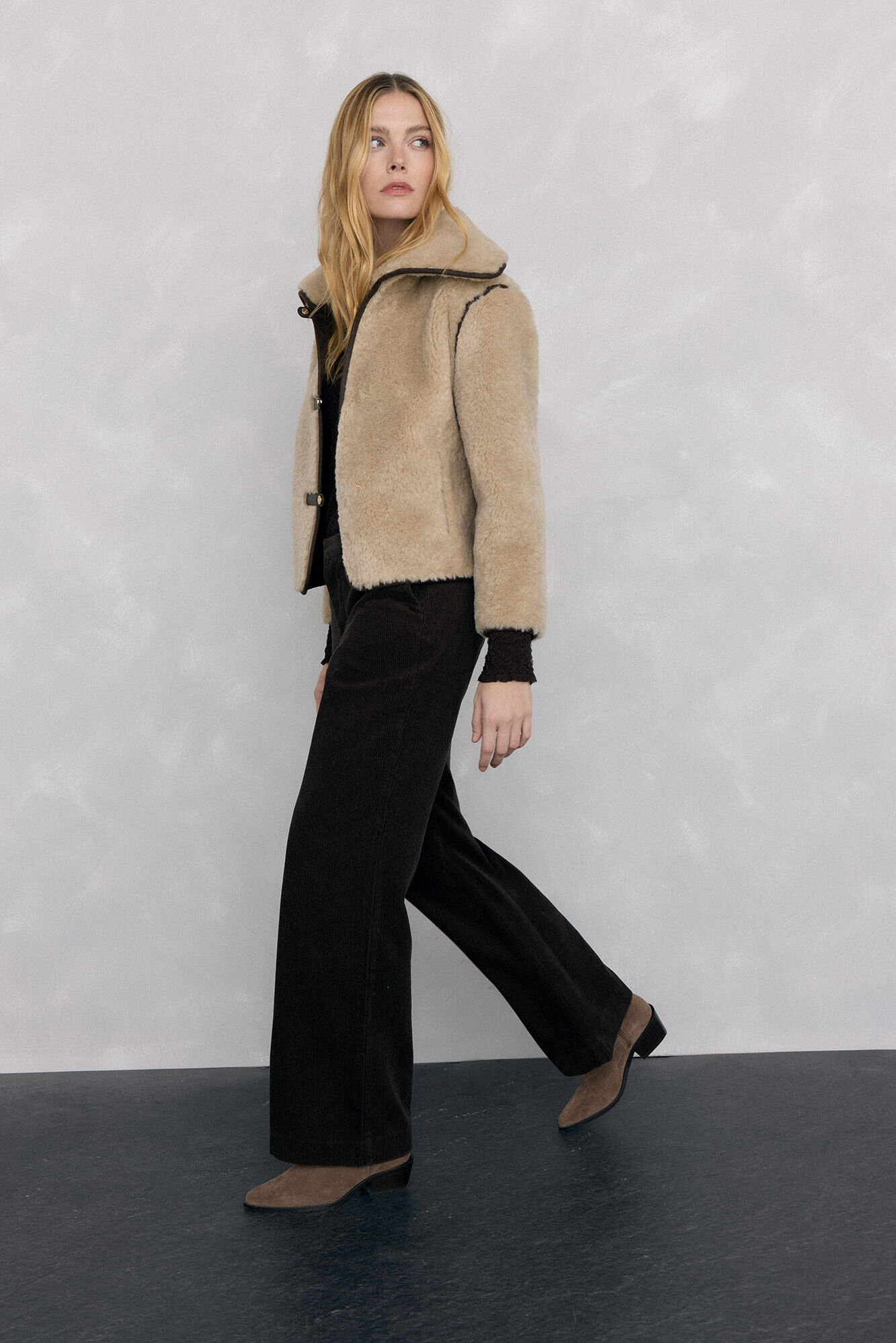 Pedro del Hierro Wide leg classic corduroy pants Green