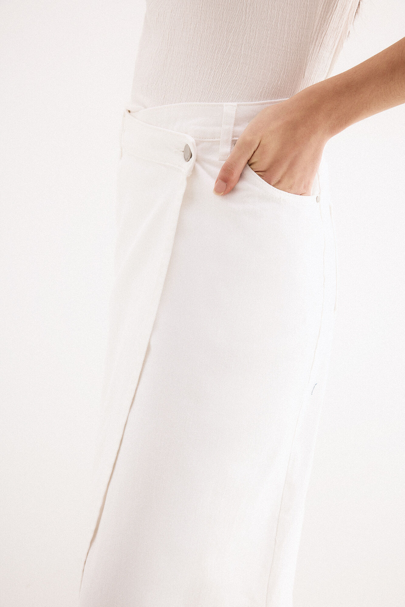 Pedro del Hierro Denim asymmetric skirt White