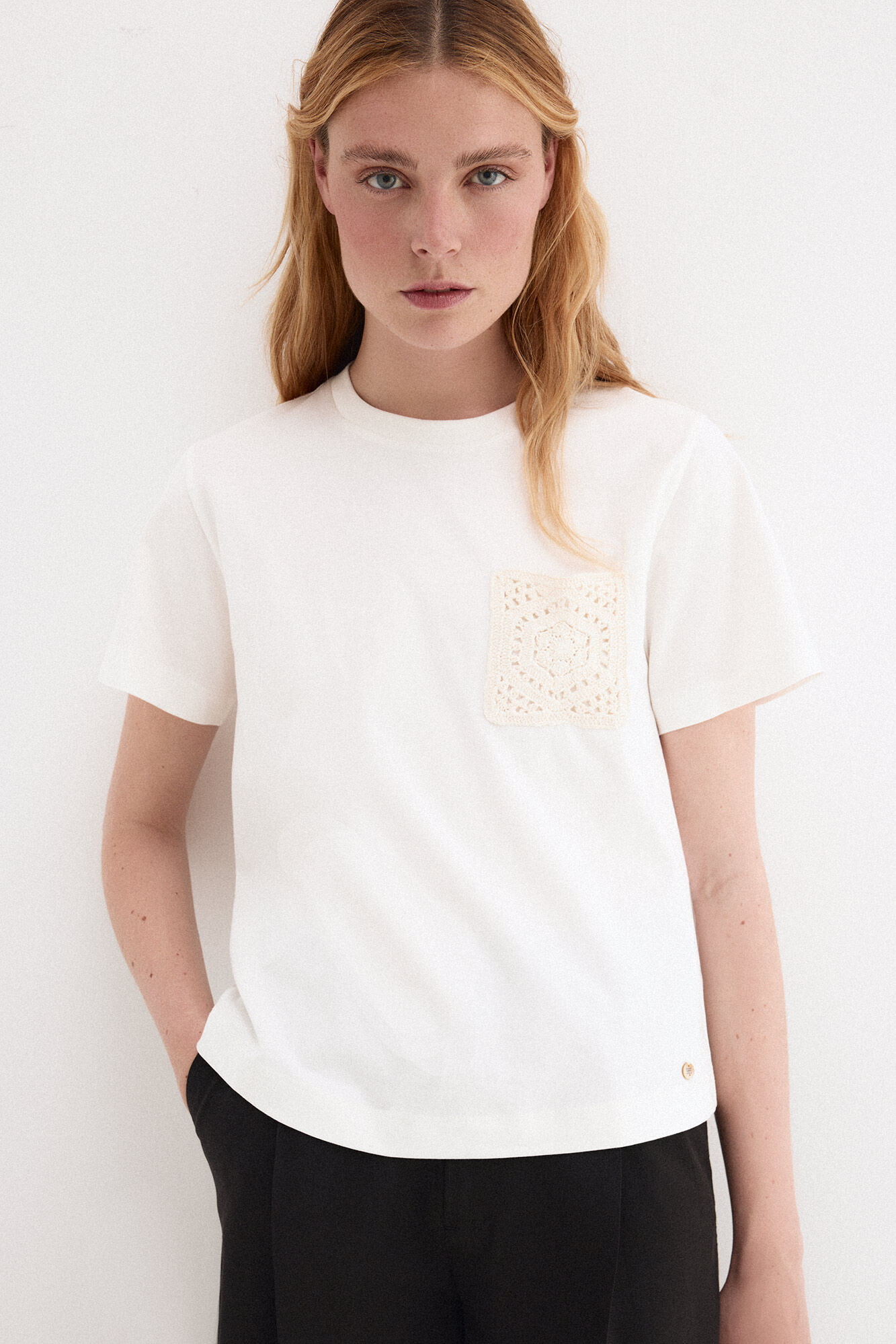 Pedro del Hierro Crochet pocket T-shirt
