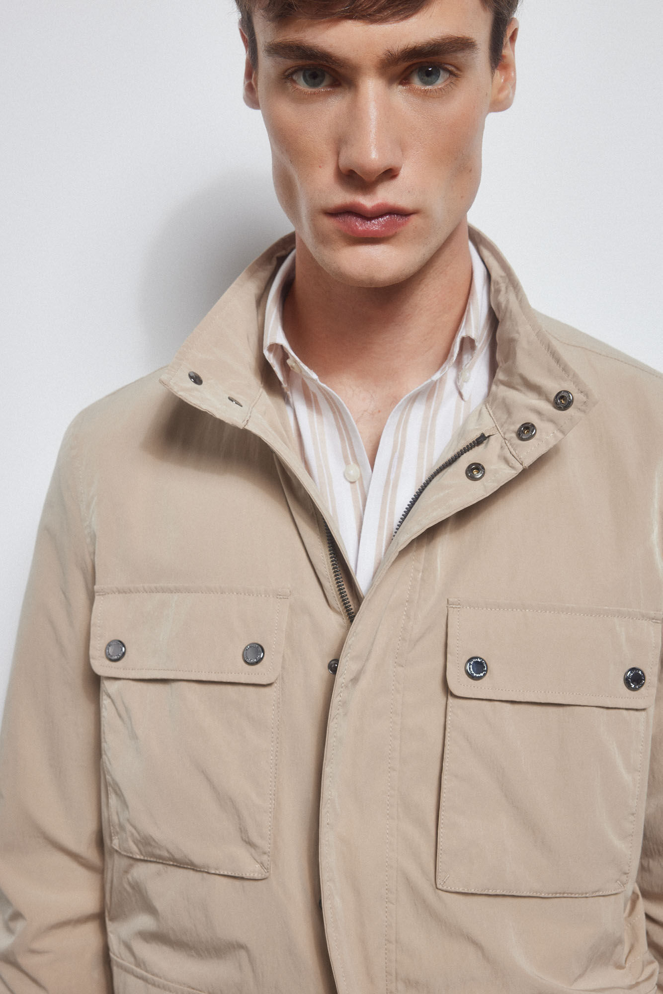 Pedro del Hierro Technical four-pocket jacket Beige