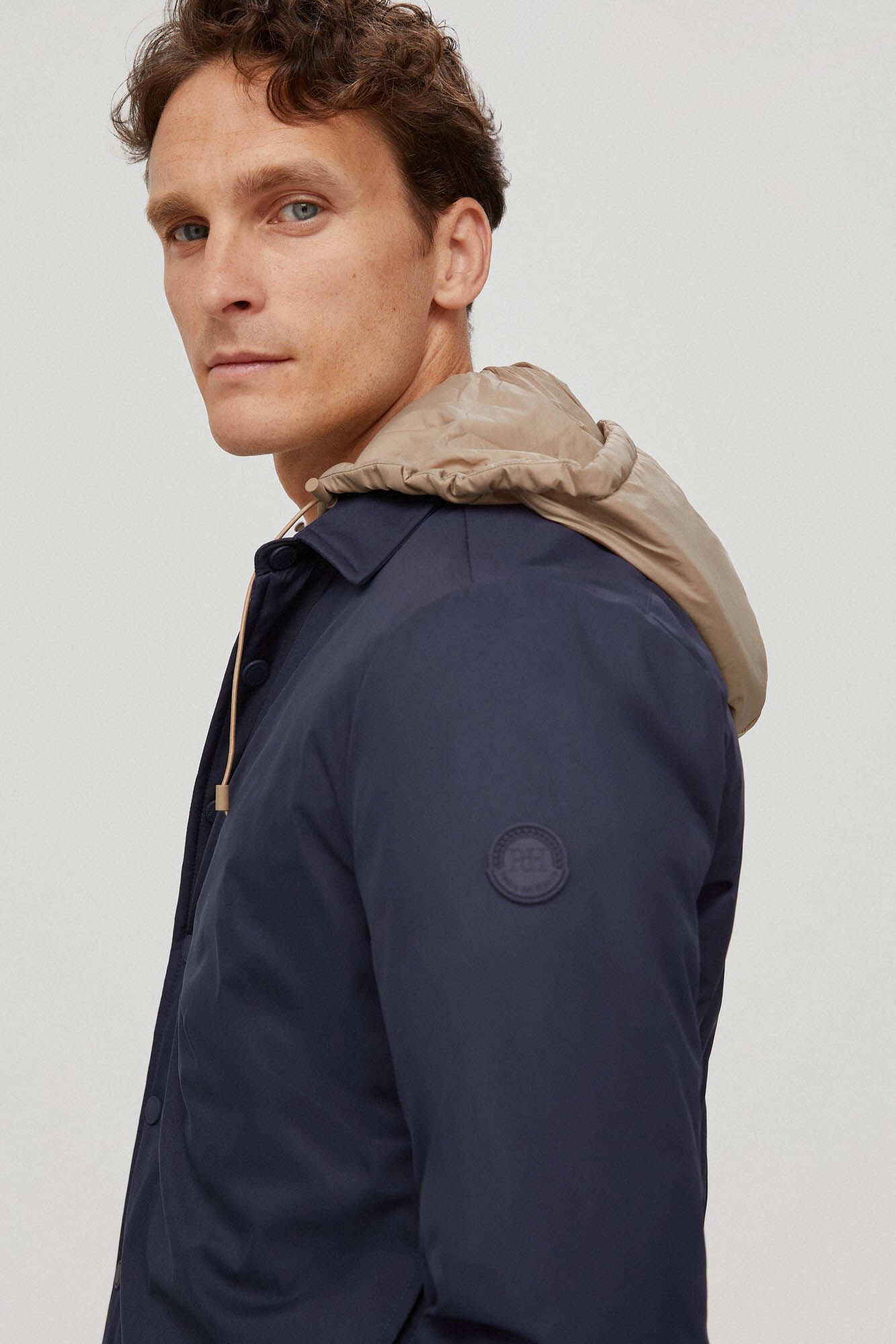 Pedro del Hierro Sobrecamisa con capucha Azul