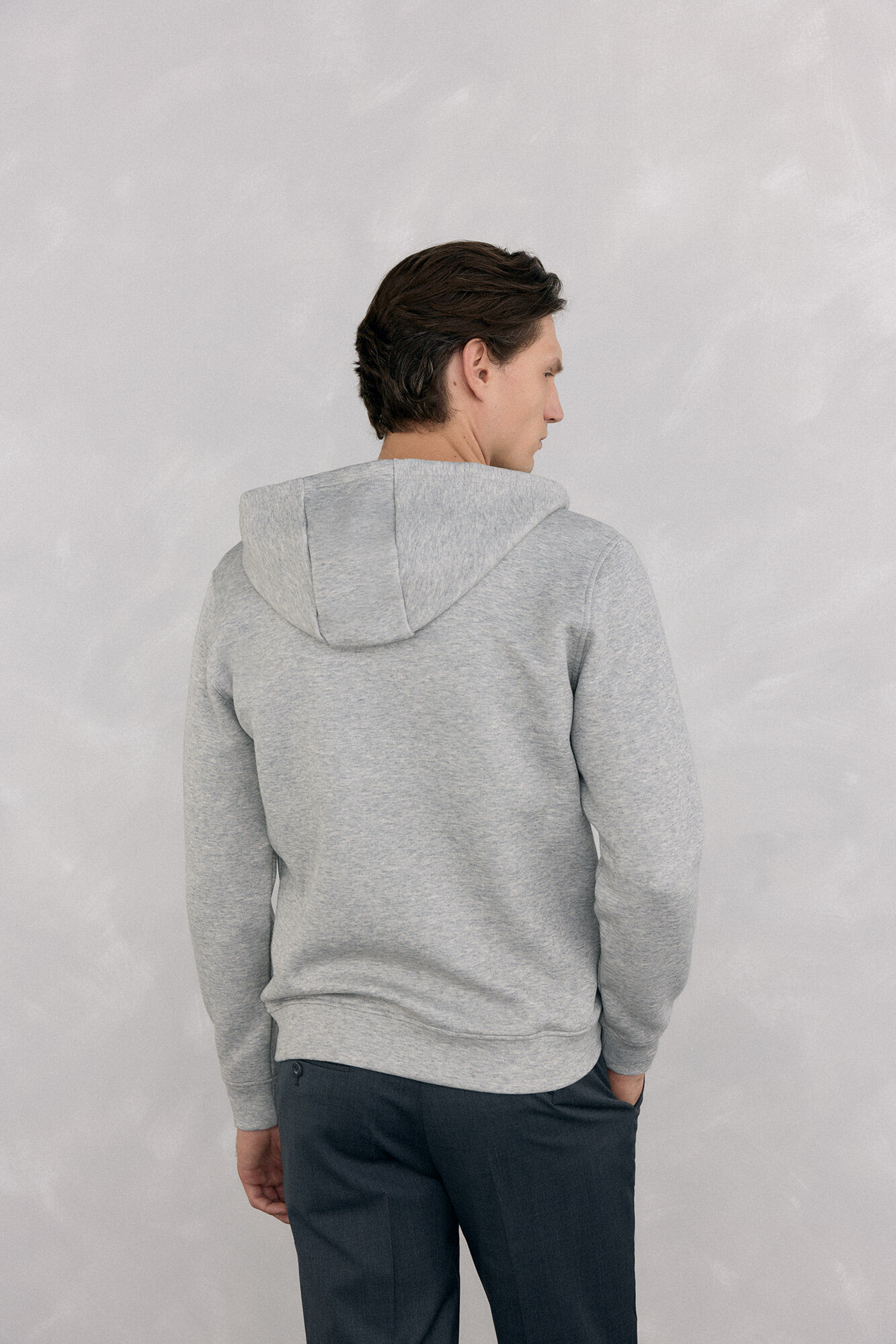 Pedro del Hierro Sweatshirt com capuz em tecido t&eacute;cnico Cizento