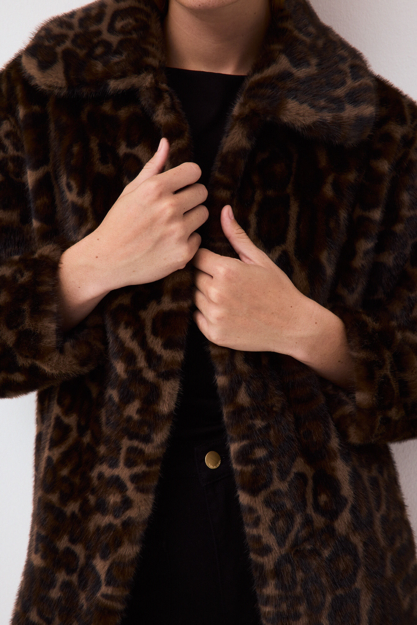 Pedro del Hierro Faux fur coat Brown